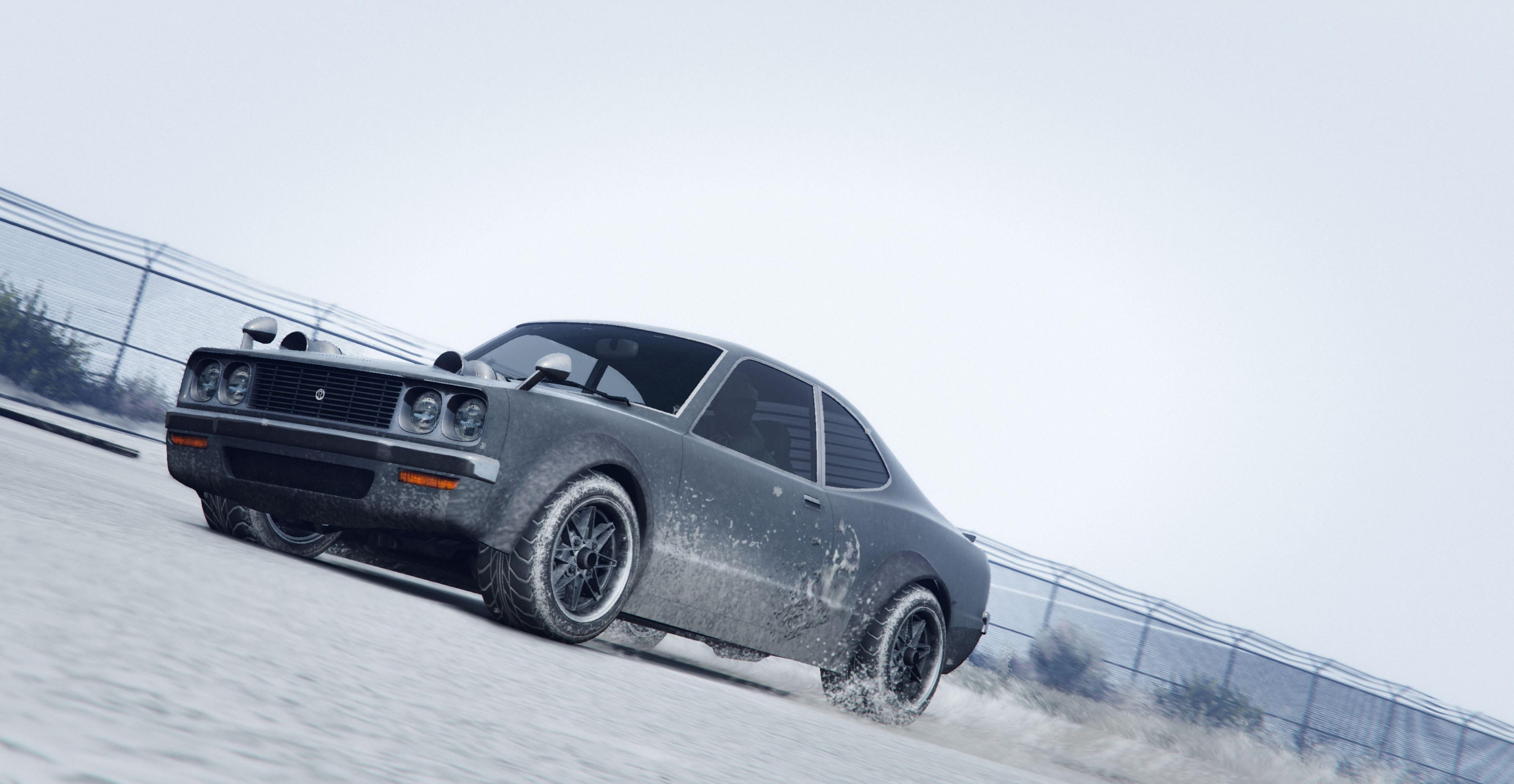 gta 5, no people, blizzard, car, sky, transportation, motor vehicle, ps games, pc games, 4k, copy space, cold temperature, mode of transportation, road, HD Wallpaper