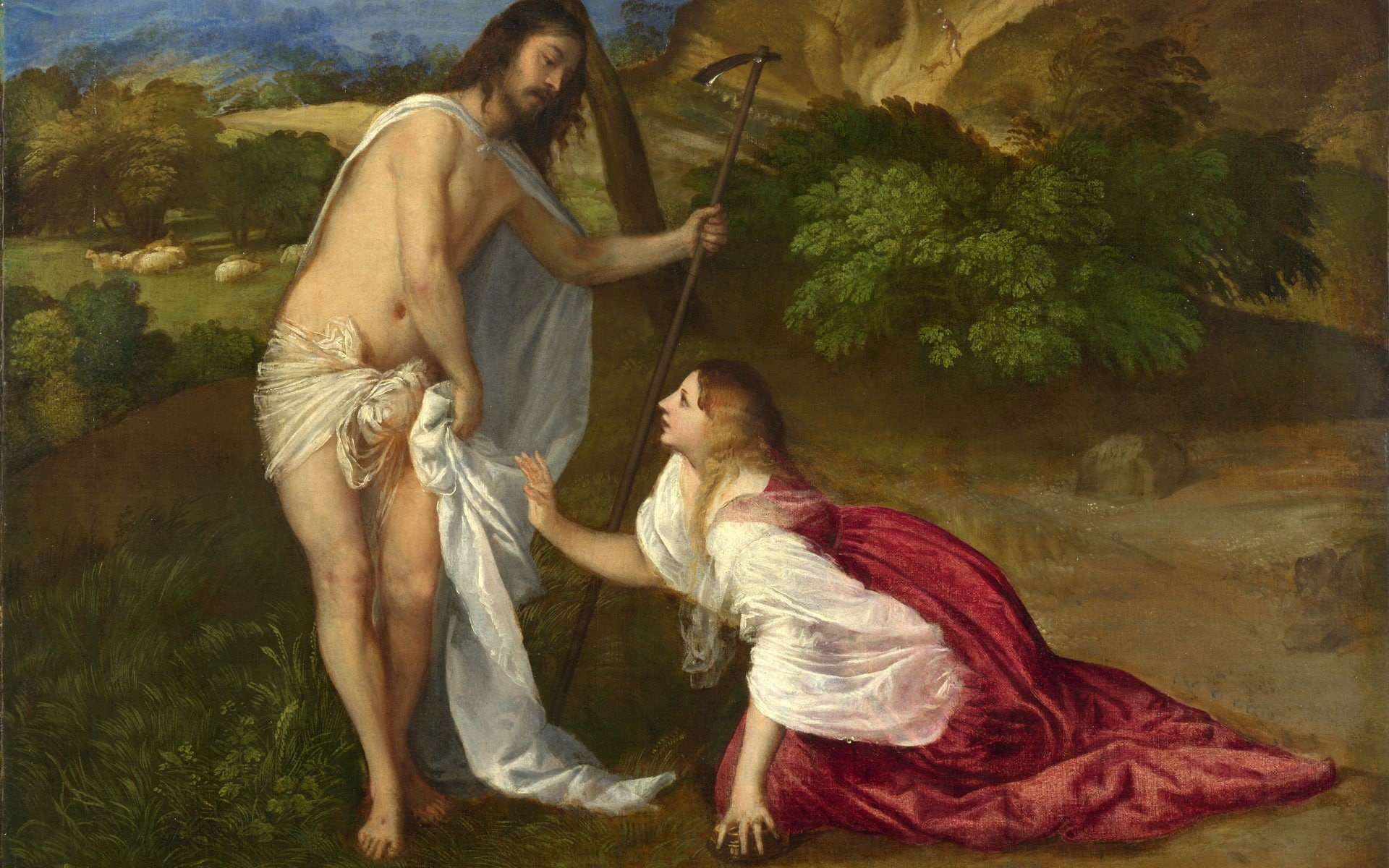 tangere, titian, 1080P, paintings, noli, HD Wallpaper