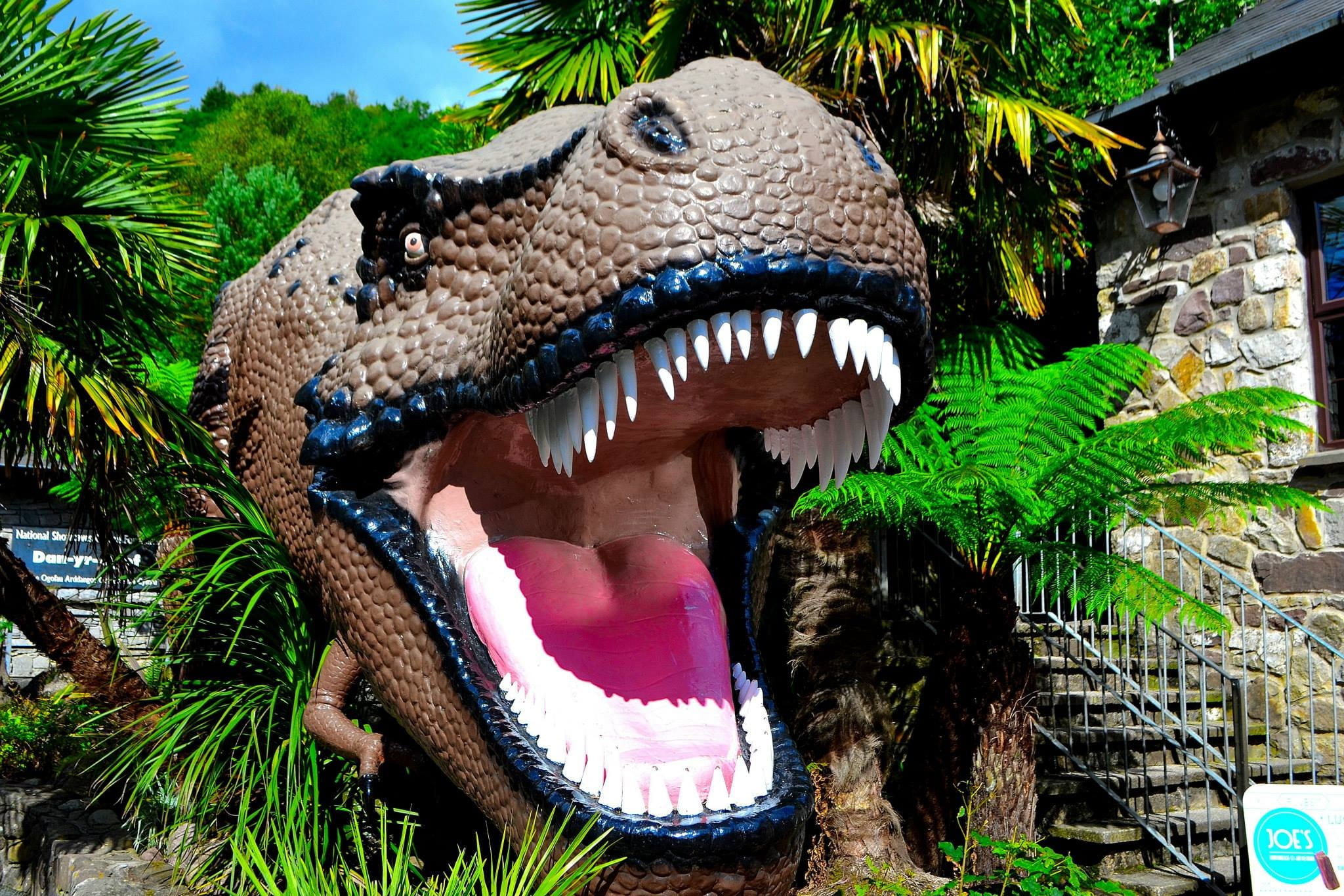 predator, beast, outdoors, color, tree, sculpture, art and craft, dino, mouth, animal representation, comic, monster, green color, wildlife, architecture, HD Wallpaper