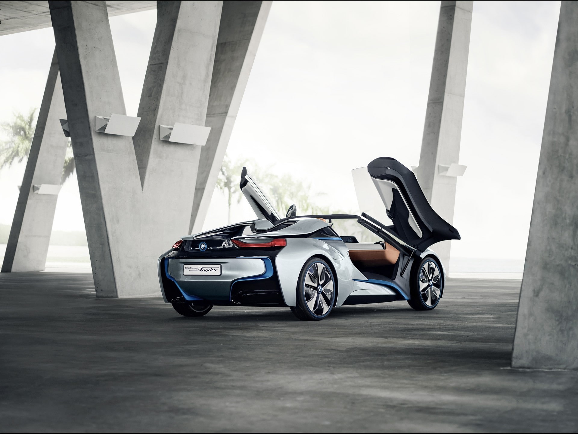 bmw, open, hd, 1080P, concept, cars, BMW i8 concept, art, doors, x, Spyder, HD Wallpaper