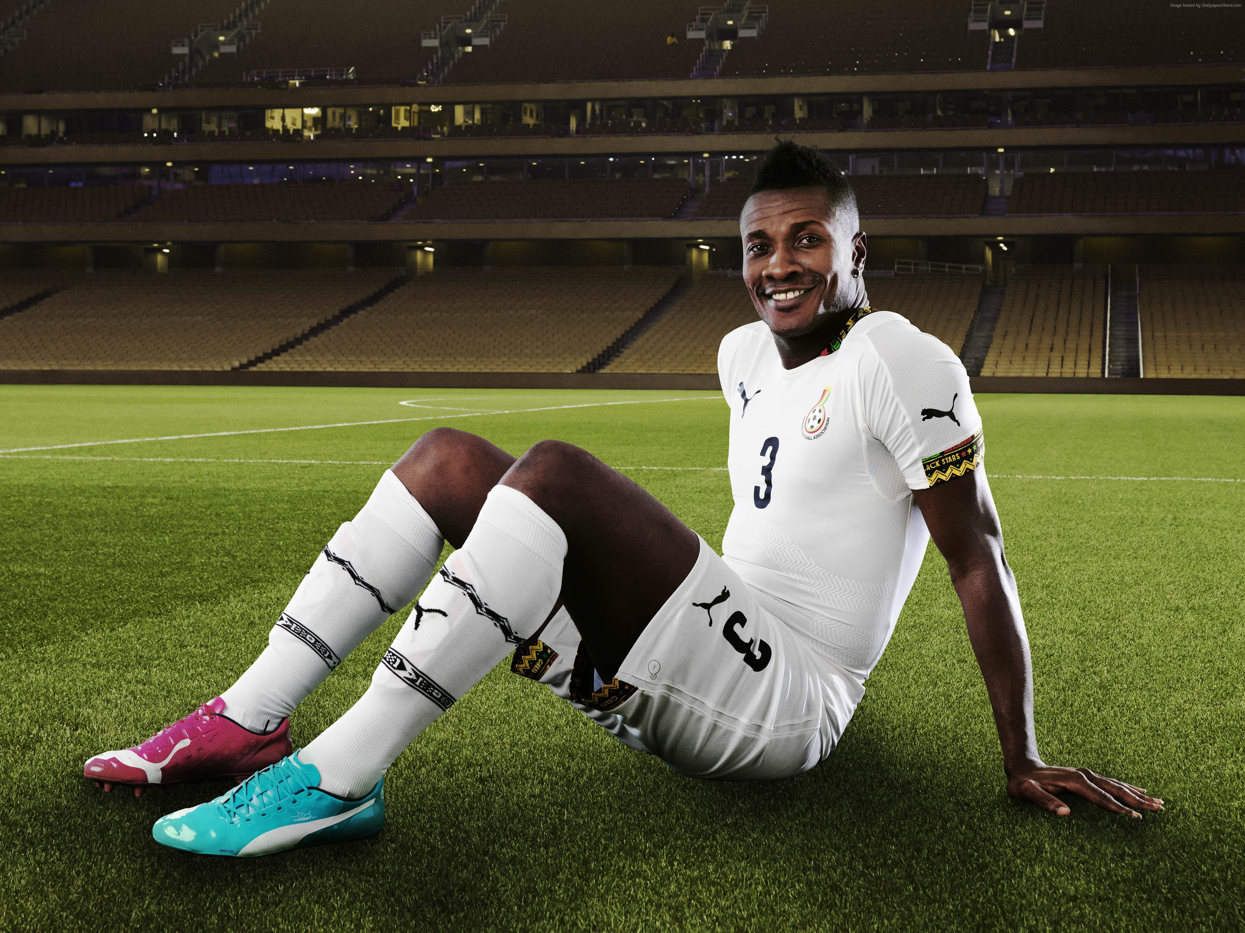 Football, Ghanaian national team, Asamoah Gyan, footballer, 4K, Striker, soccer, Al Ain, HD Wallpaper