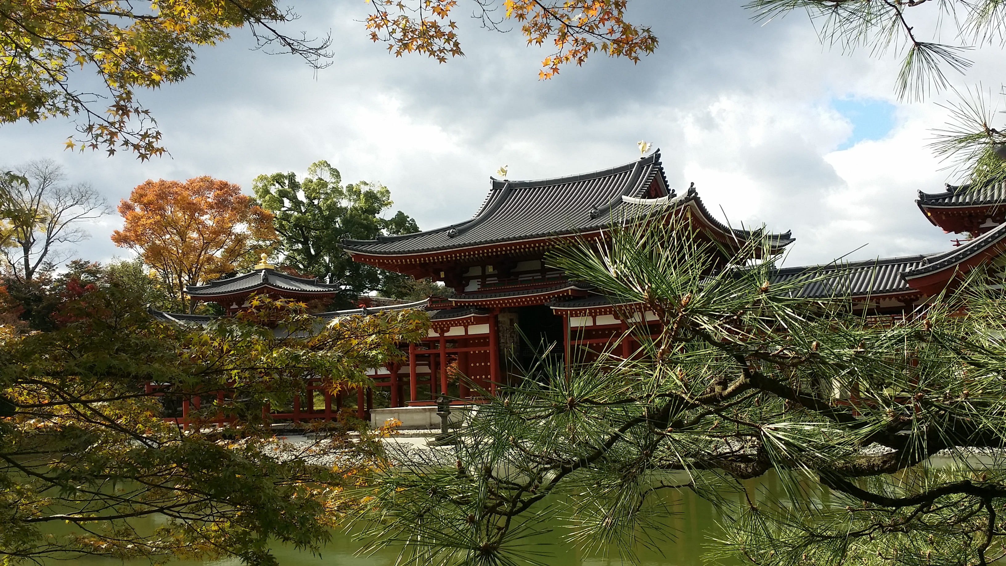 no people, cloud - sky, architecture, built structure, low angle view, 2K, roof, belief, nature, eaves, tourism, shrine, outdoors, building exterior, building, HD Wallpaper