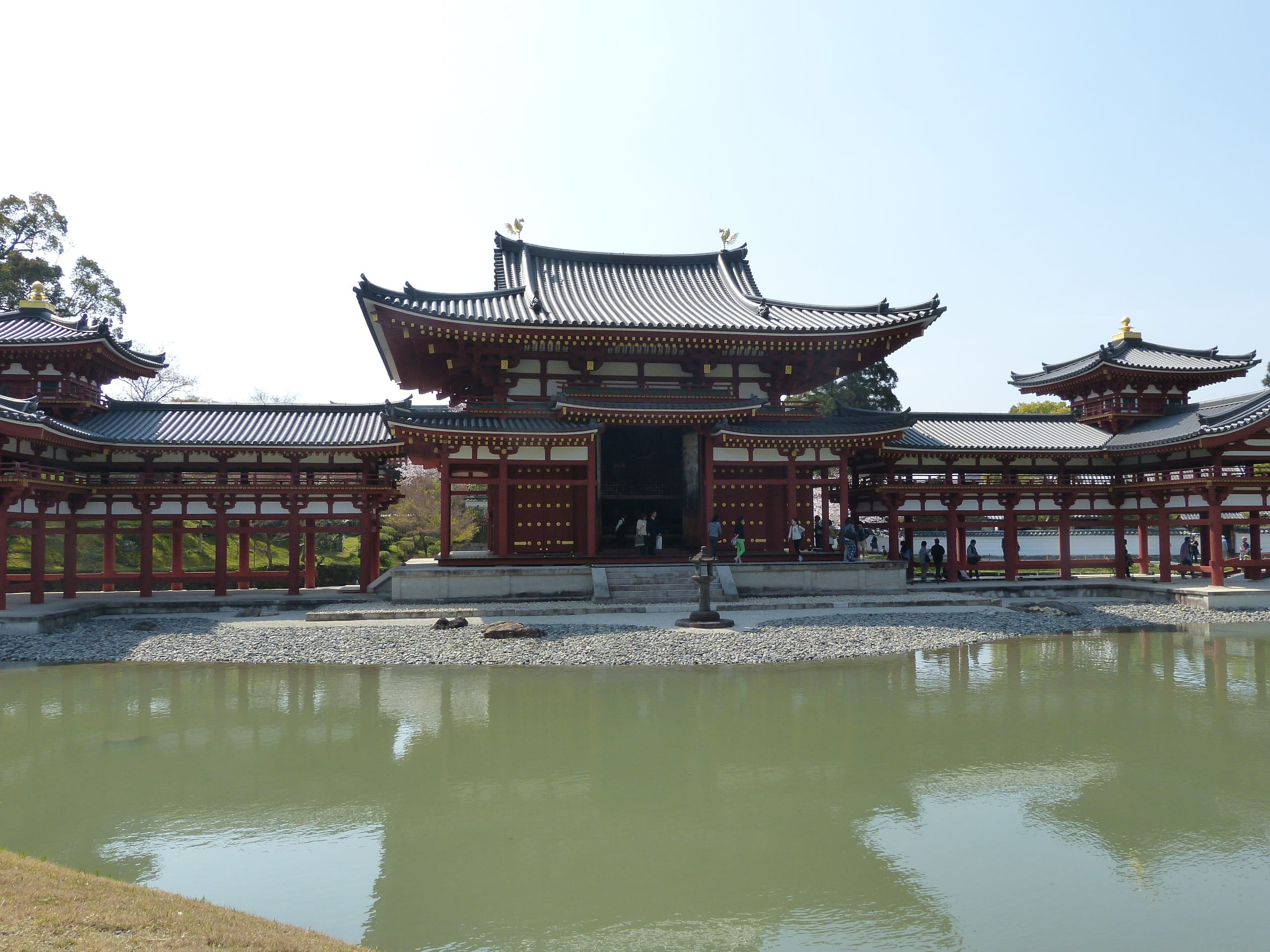 lake, Byodoin Temple, nature, religion, building, byodoin, 2K, tourism, architecture, travel, roof, Kyoto, outdoors, day, cultures, temple, place of worship, HD Wallpaper
