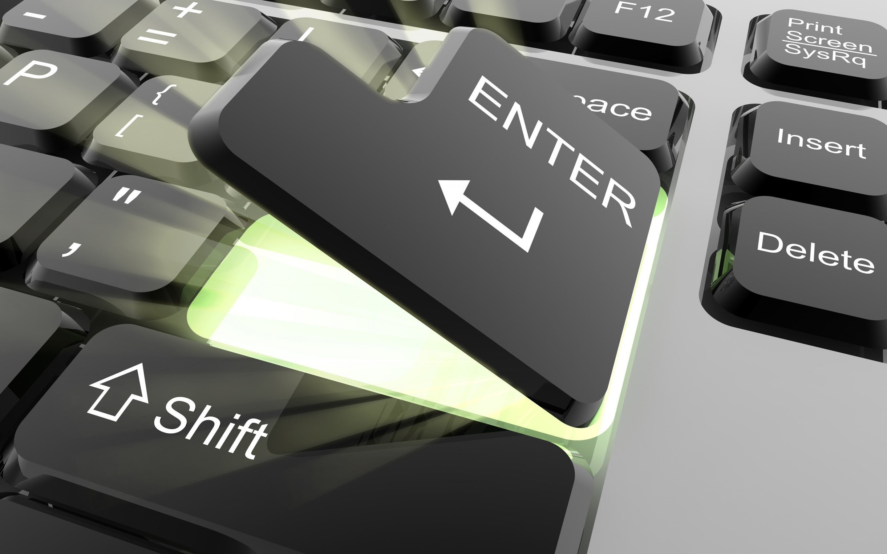 enter, 2K, keyboard, light, HD Wallpaper