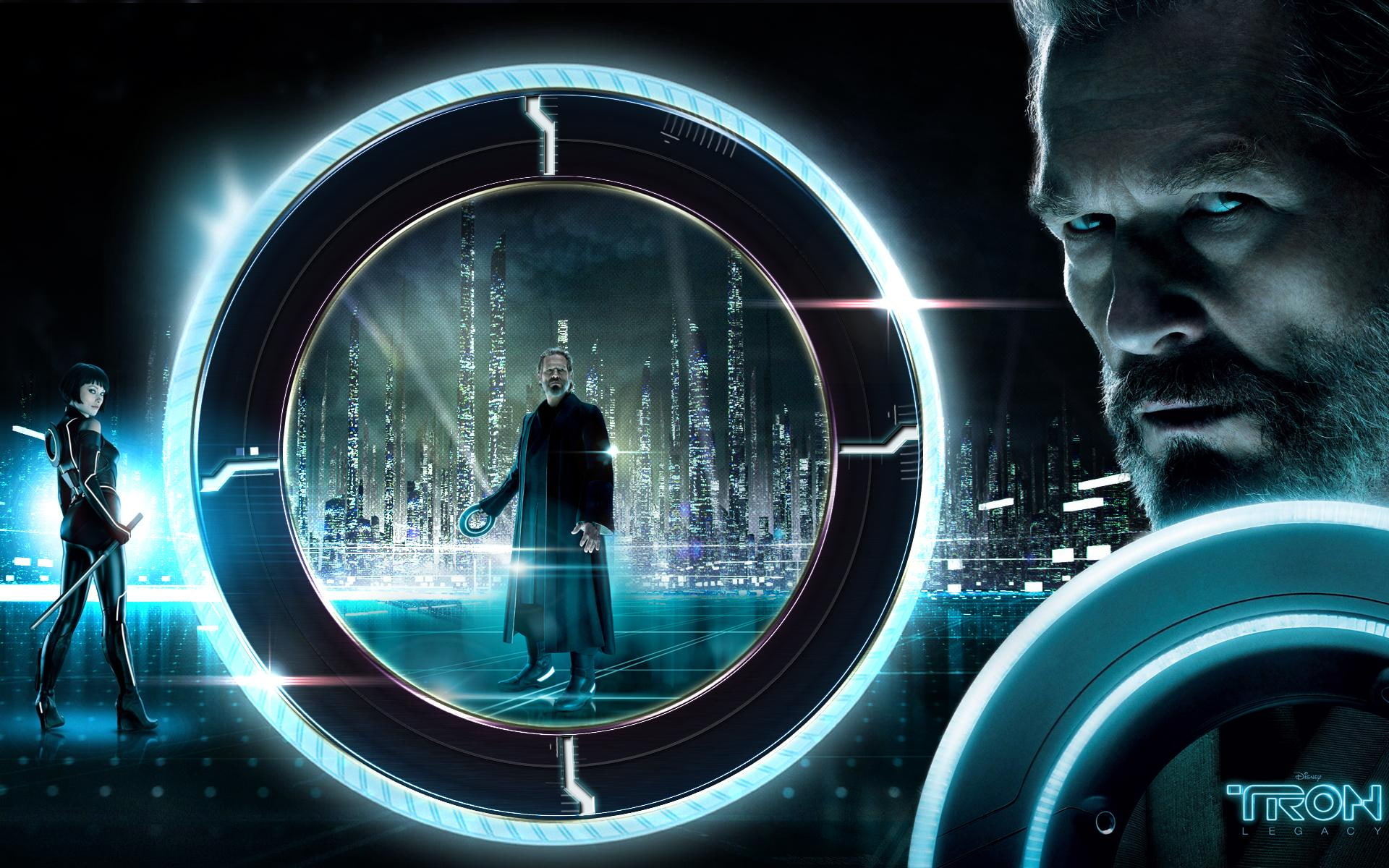 blue, grid, world black, legacy, currla, enter, tron, movie, disc, 1080P, 3d and abstract, HD Wallpaper
