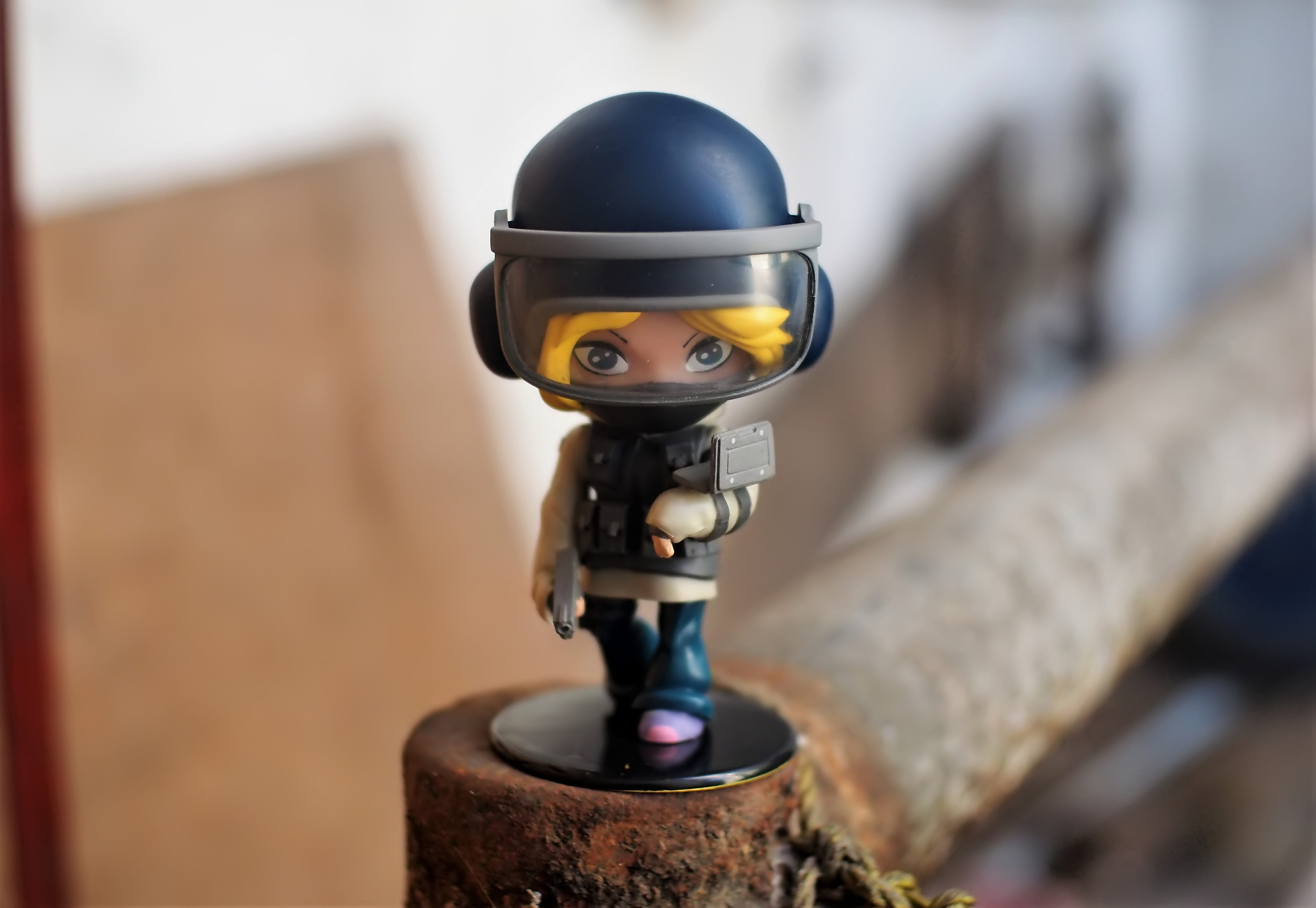 representation, single object, plastic, headwear, small, special, six, toy, retro styled, table, human representation, character, futuristic, wood - material, HD Wallpaper