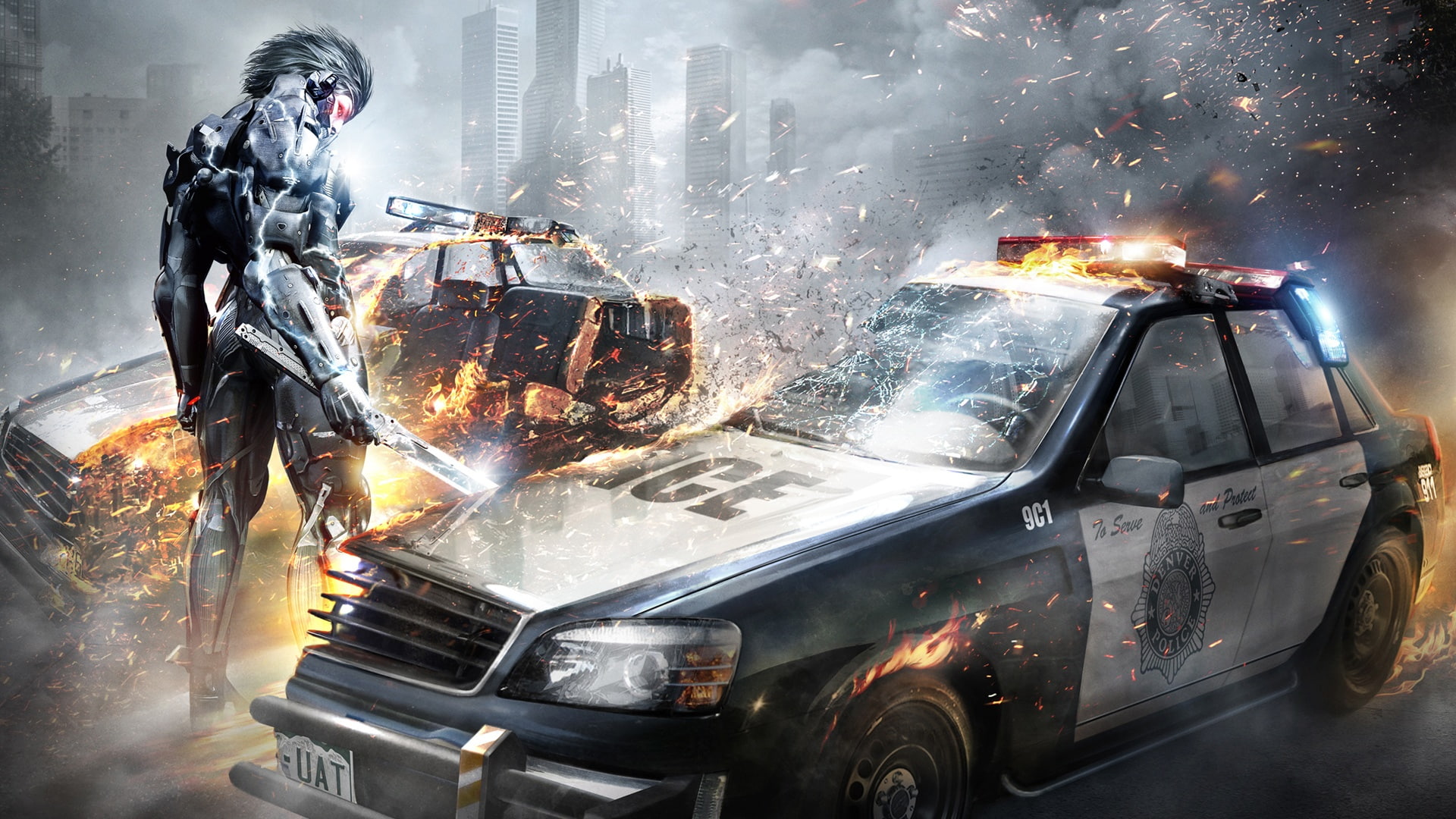 hd, police, sword, rising, gear, cut, 1080P, metal, video games, HD Wallpaper