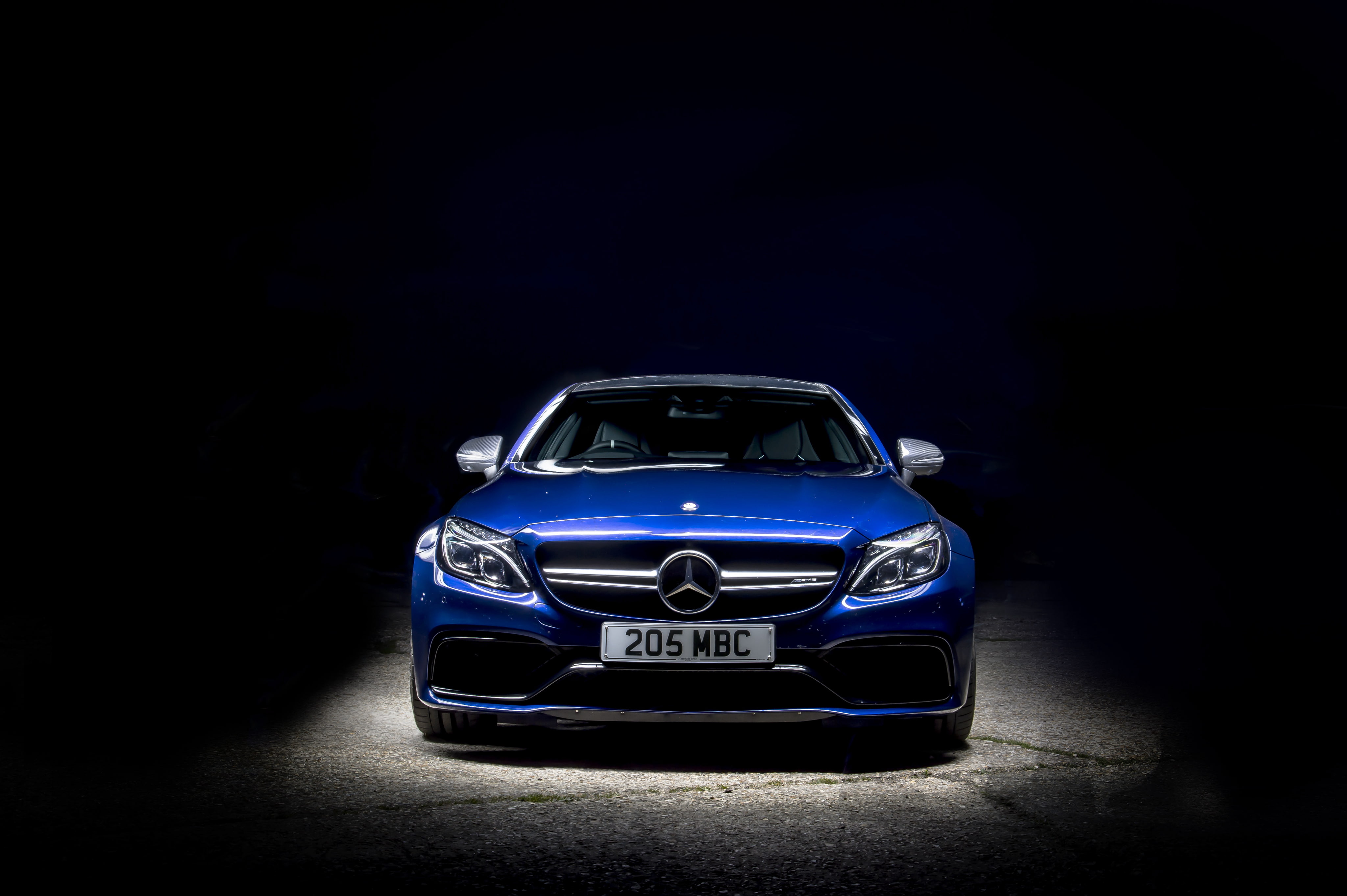 C205, C-Class, Coupe, Mercedes, 4K, car, background, blue, Mercedes-Benz, benz, AMG, HD Wallpaper