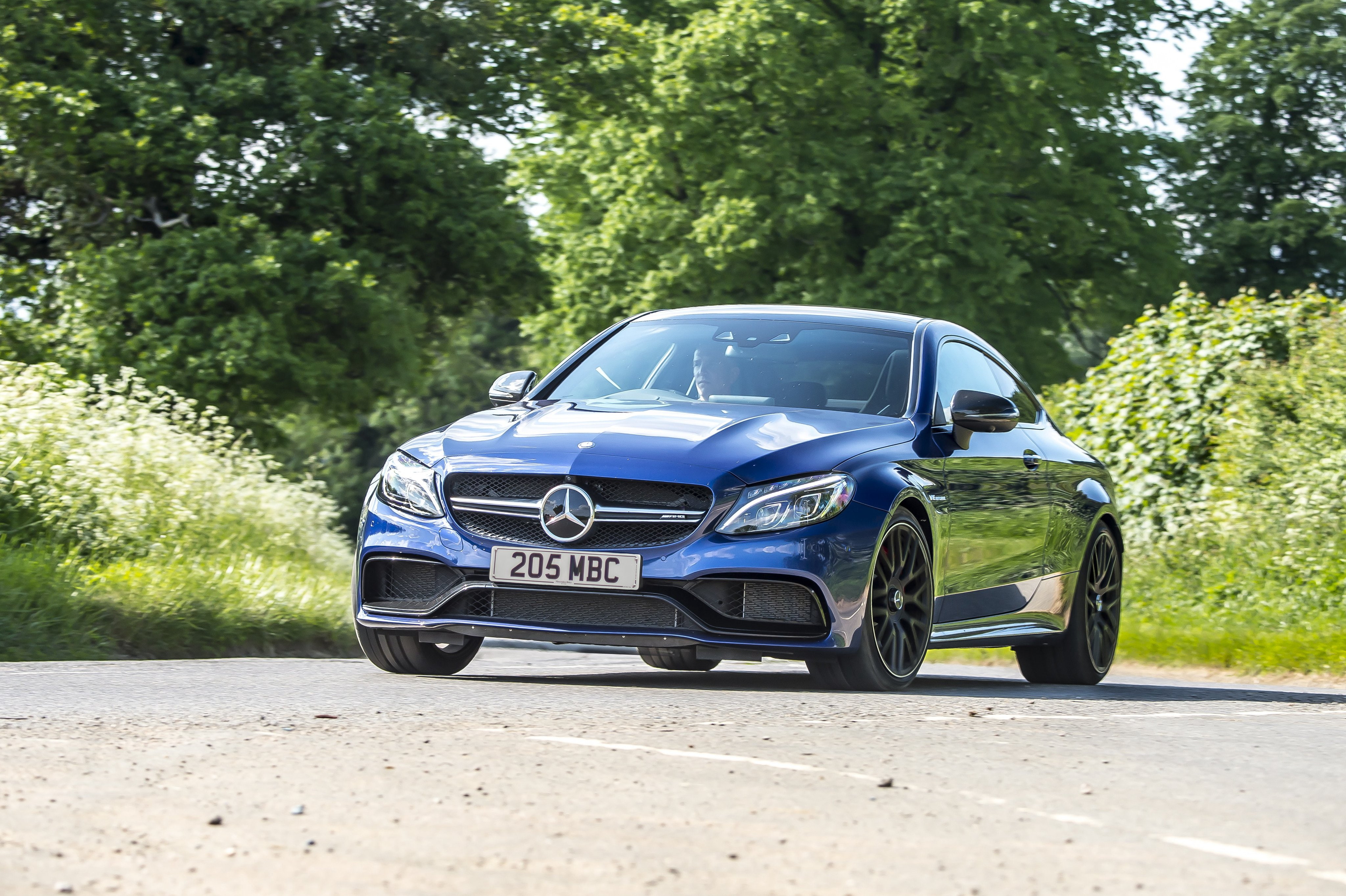 amg, blue, 2016, c63, (c205), cars, mercedes, 4K, uk-spec, coupe, HD Wallpaper