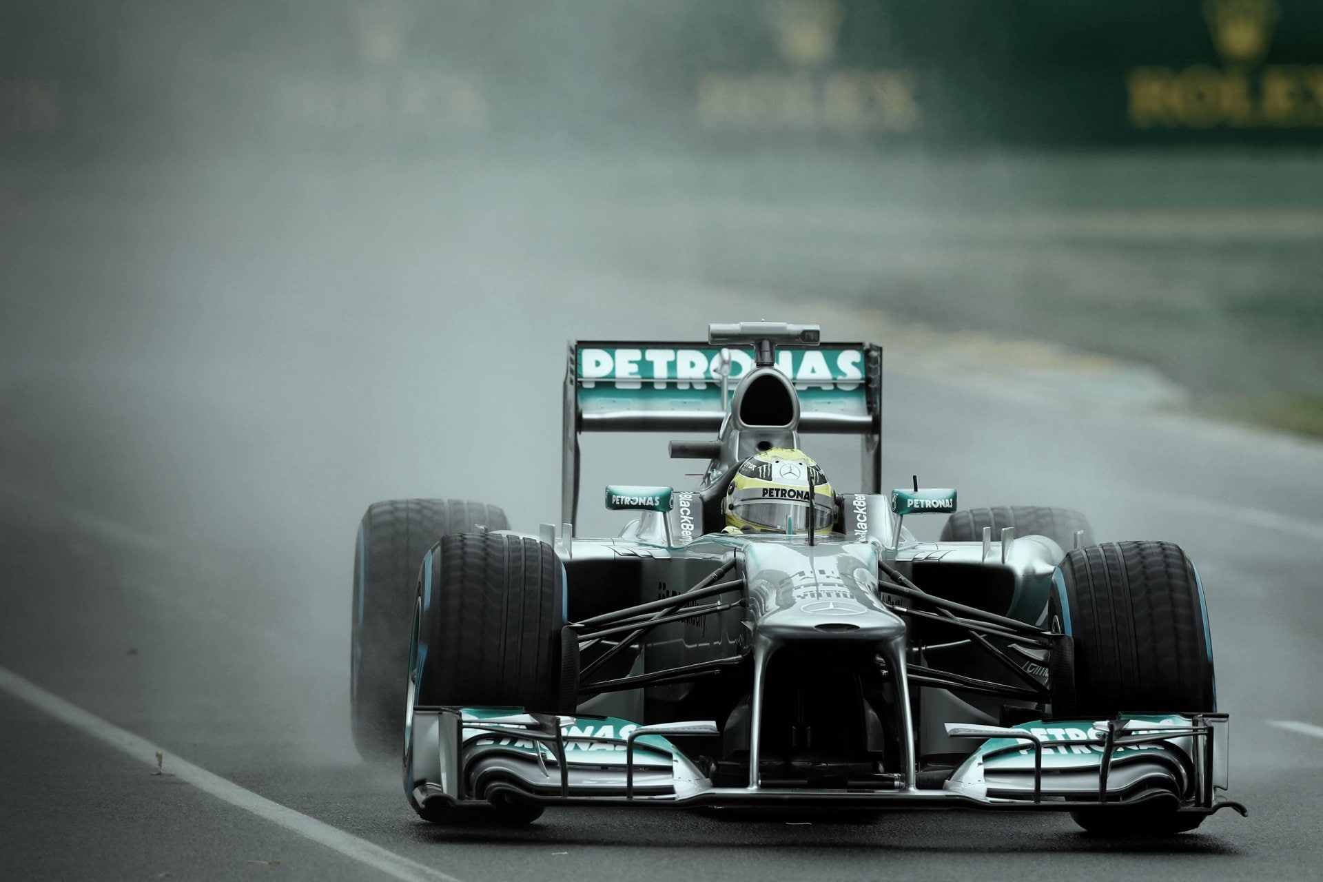 formula 1, 1080P, W04, mercedes, Rain, HD Wallpaper