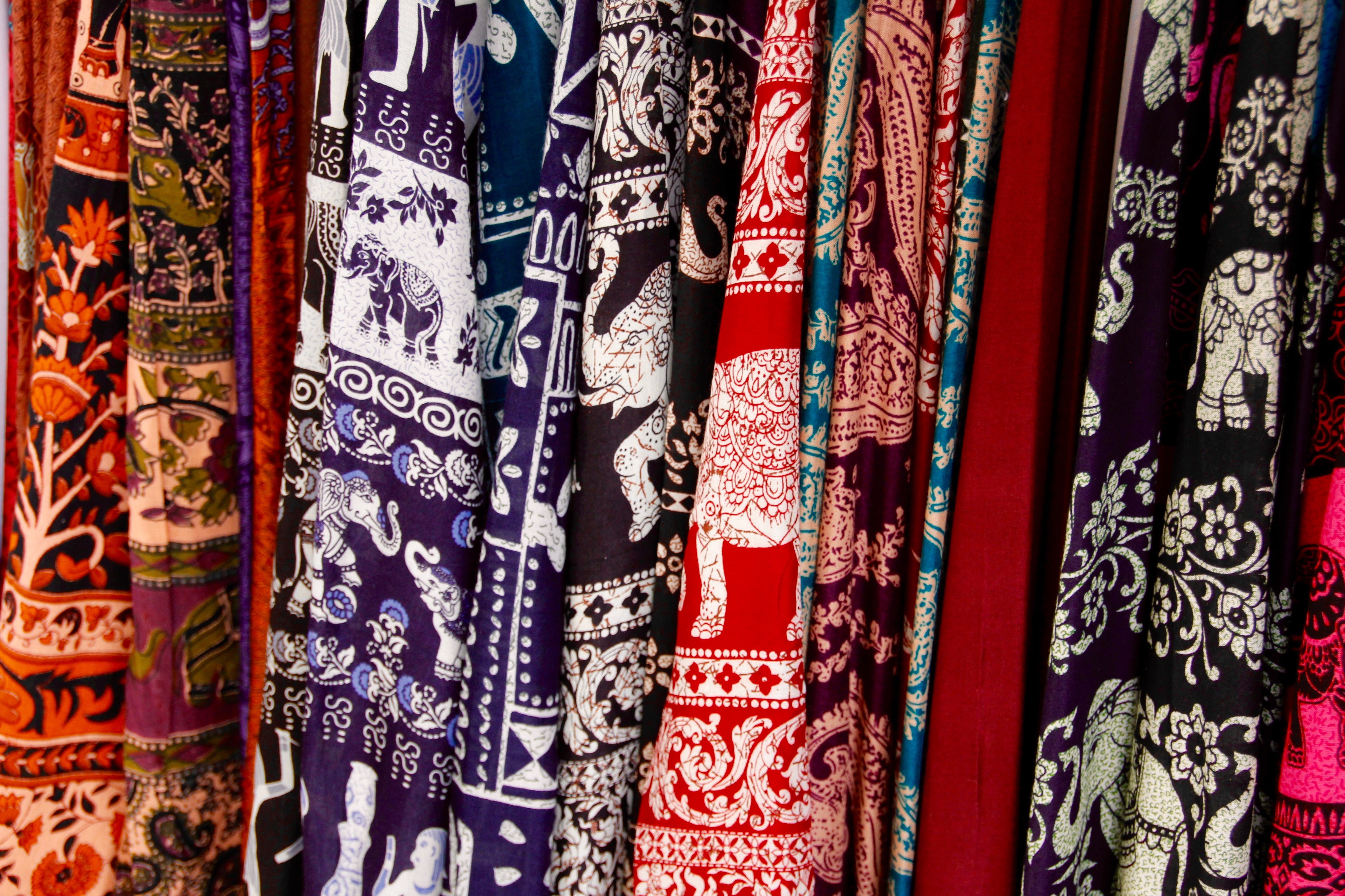 side by side, choice, pattern, arrangement, retail, multi colored, 5K, colorful, variation, violet, market, sale, color, towels, large group of objects, HD Wallpaper