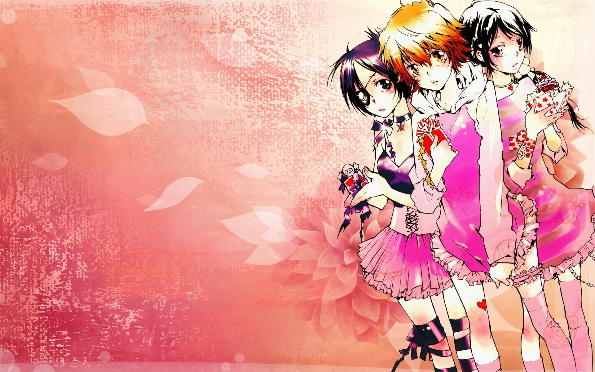 beauty, people, creativity, kateky hitman reborn, pink color, outdoors, young adult, digital composite, women, females, 1080P, bizarre, young women, dress, HD Wallpaper