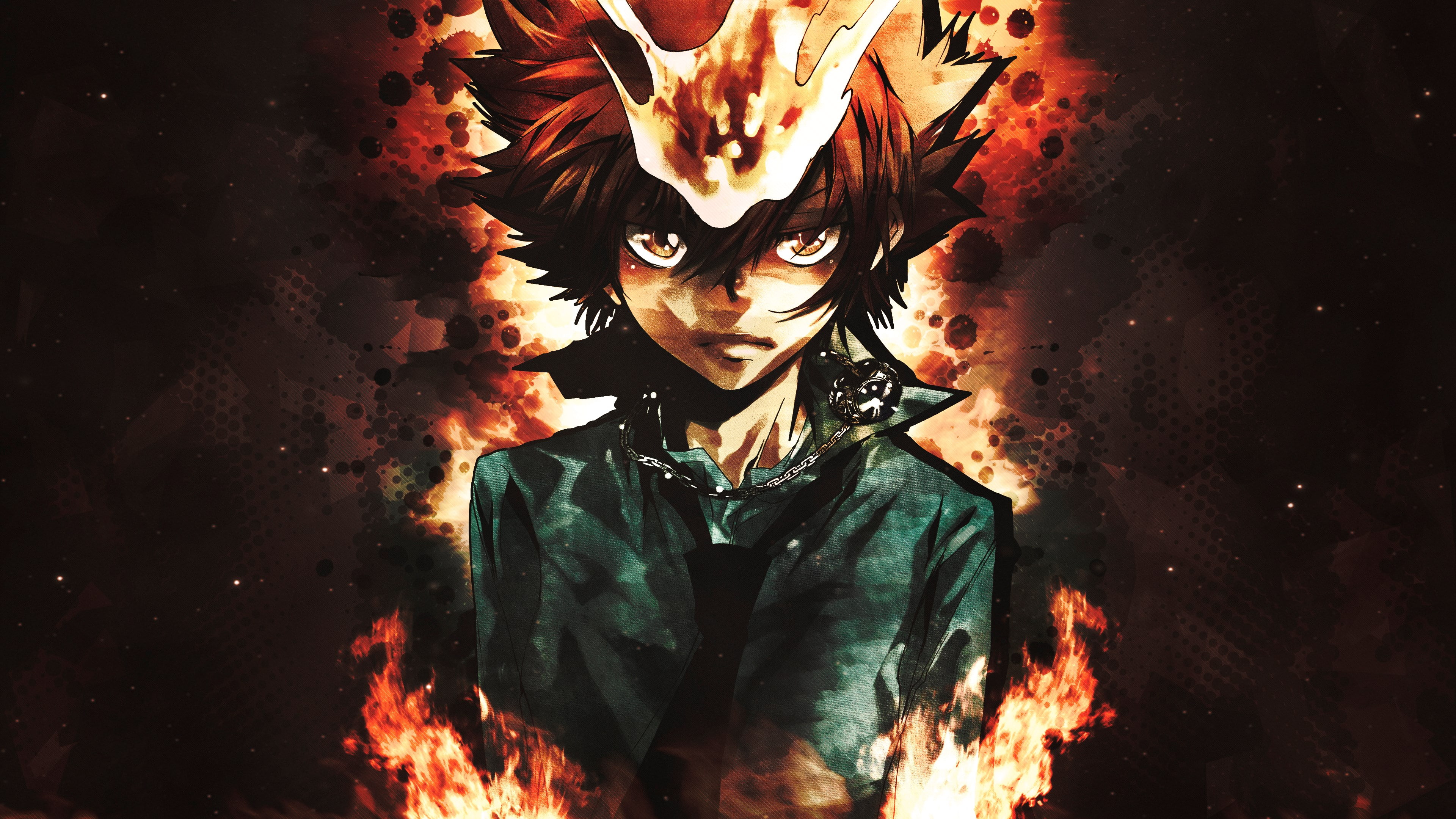 fire - natural phenomenon, kateky hitman reborn, flame, headshot, beautiful woman, young adult, real people, digital composite, leisure activity, one person, HD Wallpaper