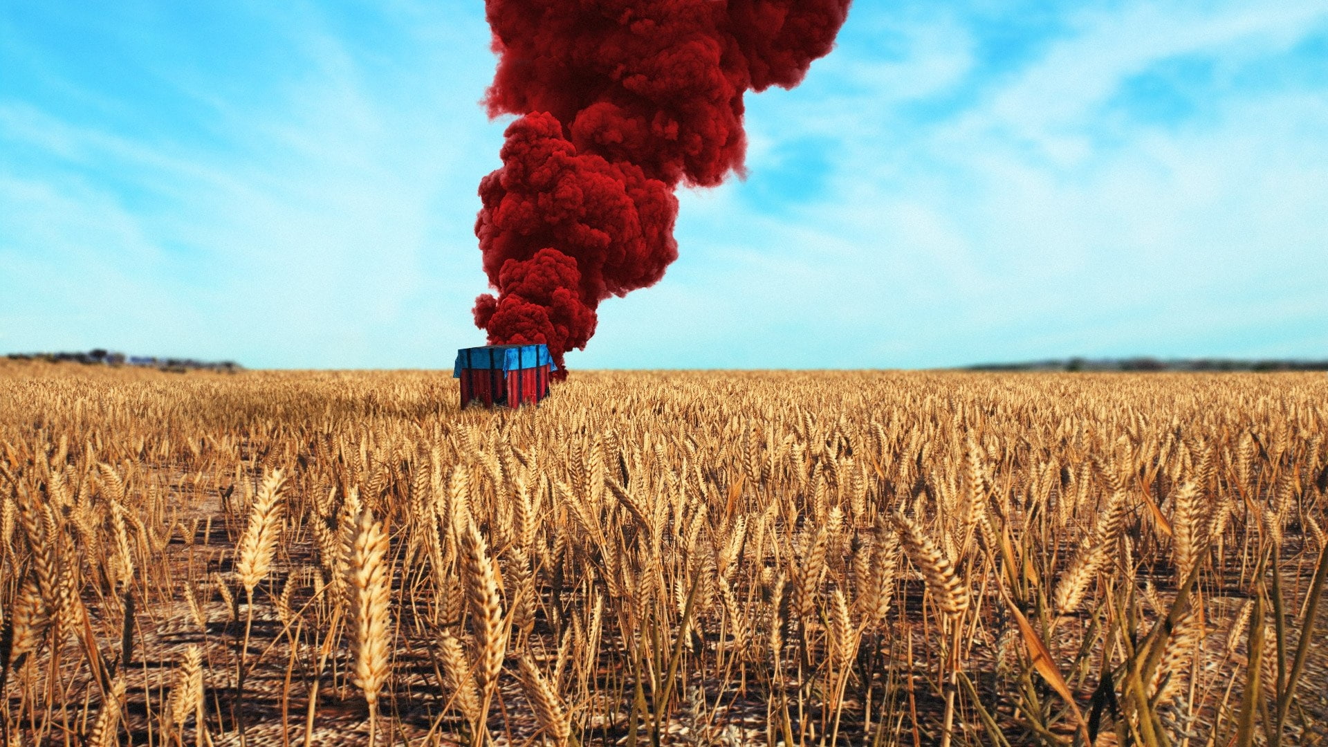 tranquility, cloud - sky, wheat, crop, cereal plant, ripe, landscape, rural scene, playerunknowns battlegrounds full hd pic, plant, nature, land, farm, HD Wallpaper