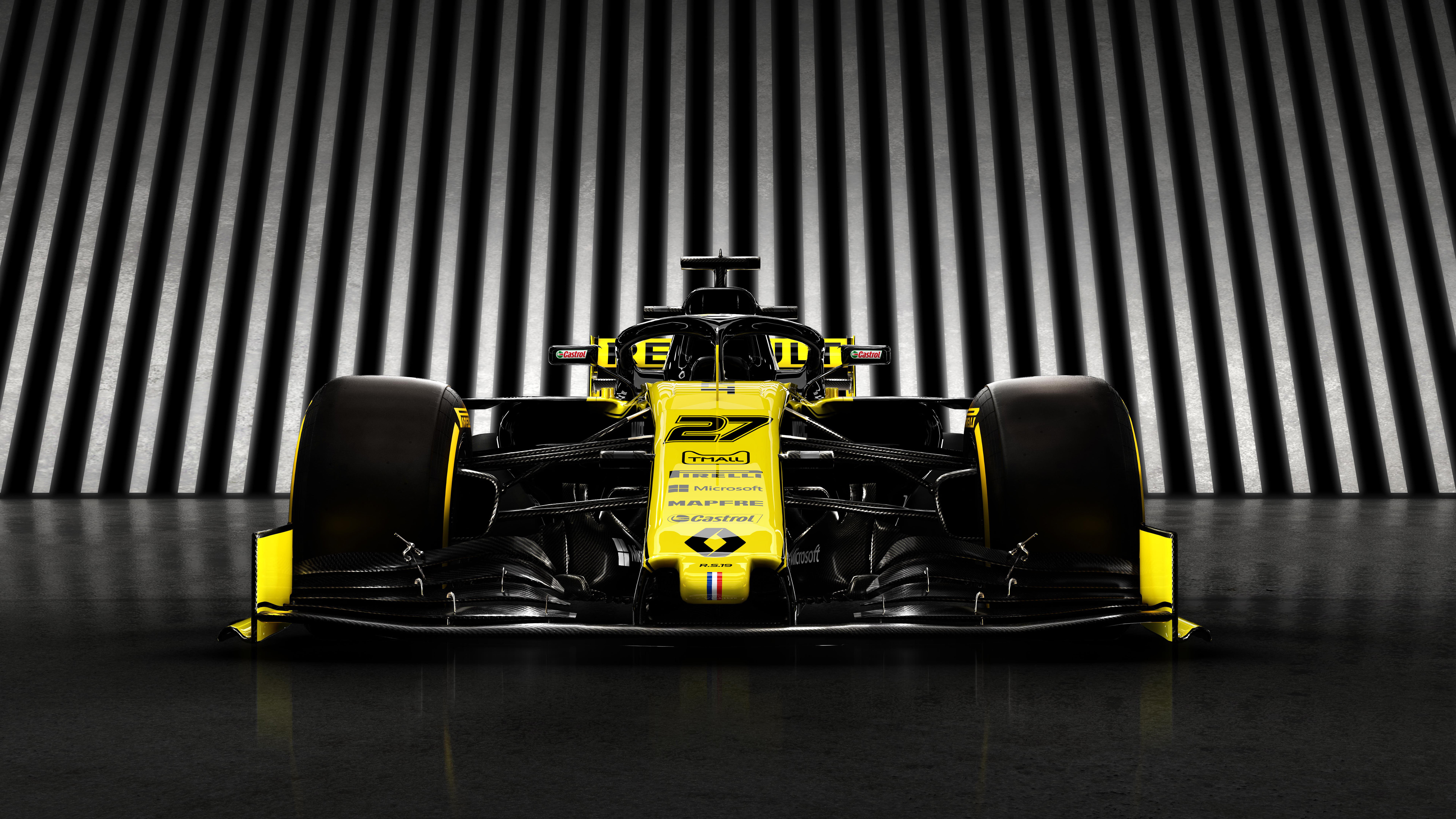 Daniel Ricciardo, Toro Rosso, STR14, 8K, 2019, Ferrari, SF90, car, Formula 1, yellow, renault r.s.19, HD Wallpaper