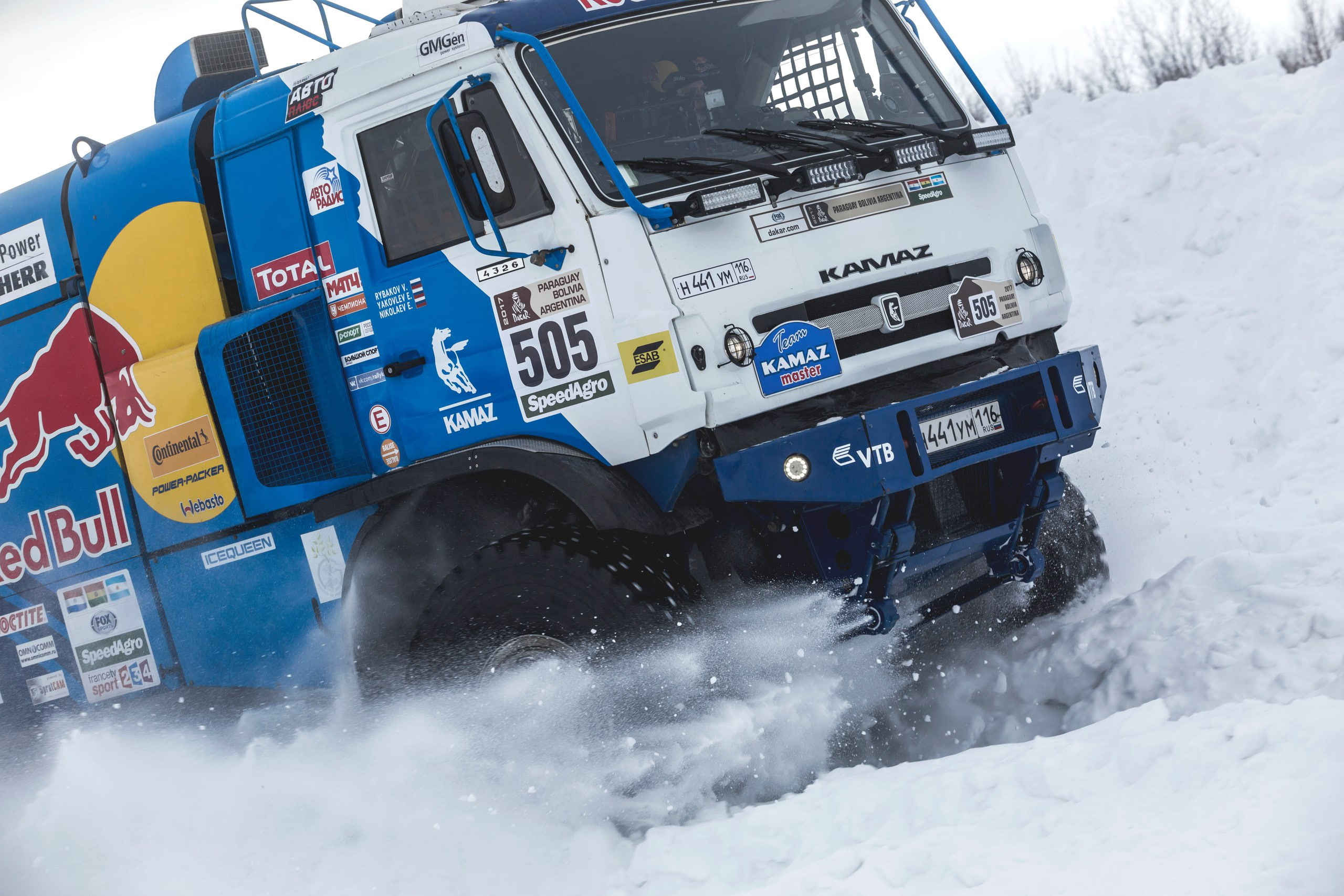 Frost, Truck, Winter, Master, The snow, The Arctic, Cold, Rally, RedBull, Russia, Snow, 2K, KAMAZ, Power, HD Wallpaper