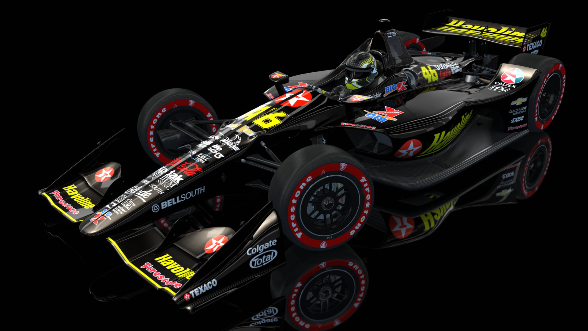 reflection, 1080P, race cars, IndyCar, graphic design, HD Wallpaper