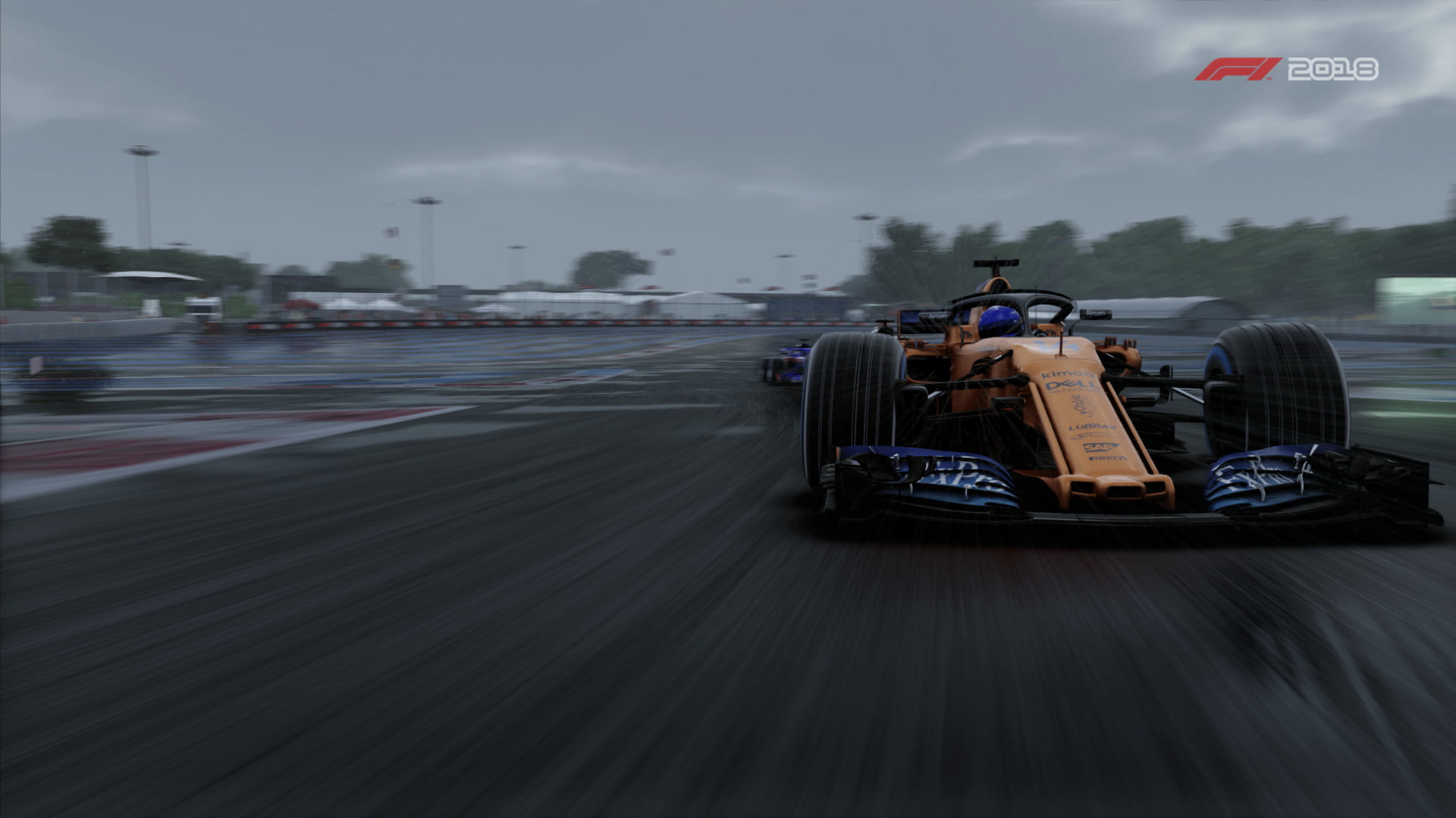 McLaren, Rain, McLaren MCL33, Vehicle, Formula 1, F1 2018, Video Game, 1080P, HD Wallpaper