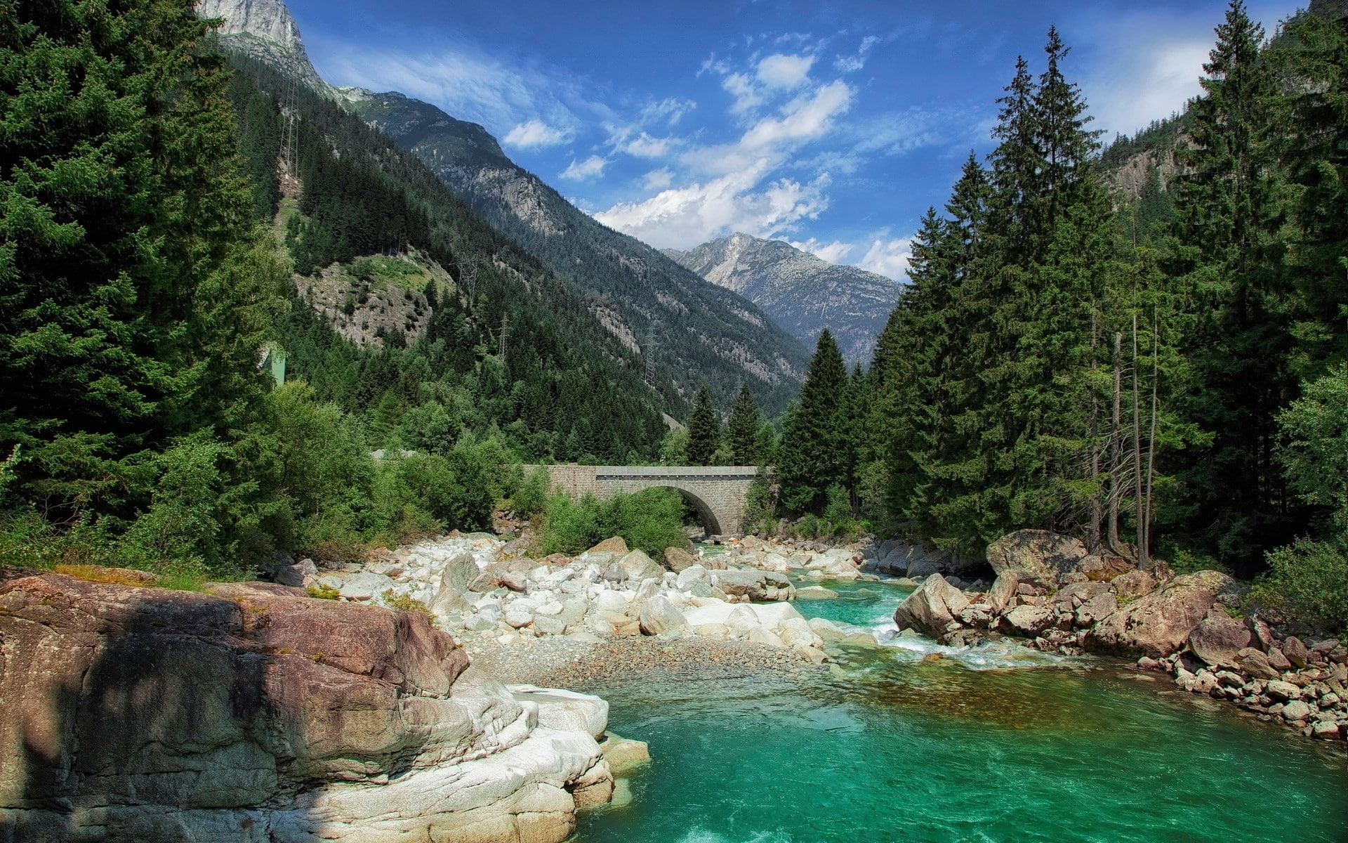 water, formation, flowing water, outdoors, turquoise colored, river, cool backgrounds nature 1920x1200, no people, mountain range, land, rock, day, flowing, HD Wallpaper