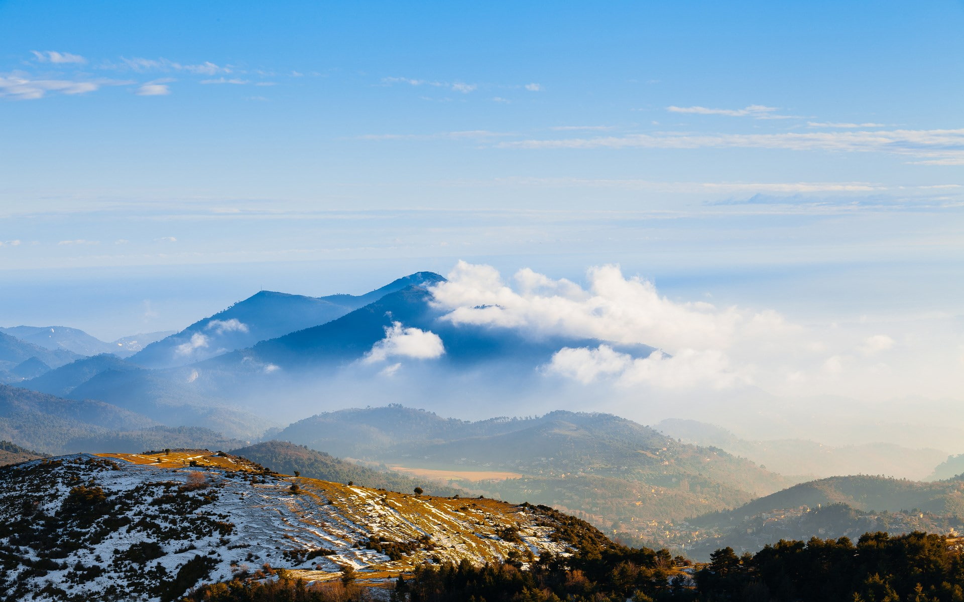 mountain peak, day, environment, travel, sky, nature pictures for pc 1920x1200, non-urban scene, beauty in nature, no people, tranquil scene, majestic, HD Wallpaper
