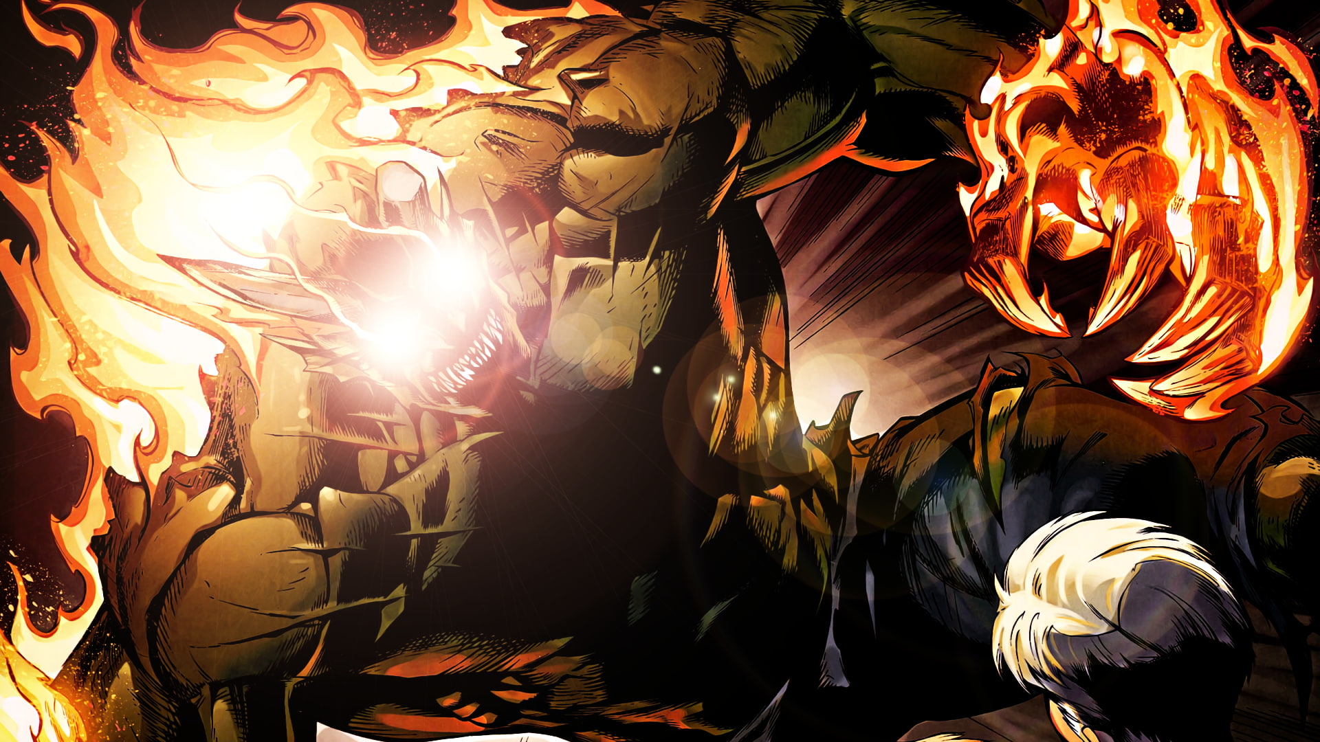 spiderman, 1080P, hobgoblin, fire, marvel, HD Wallpaper