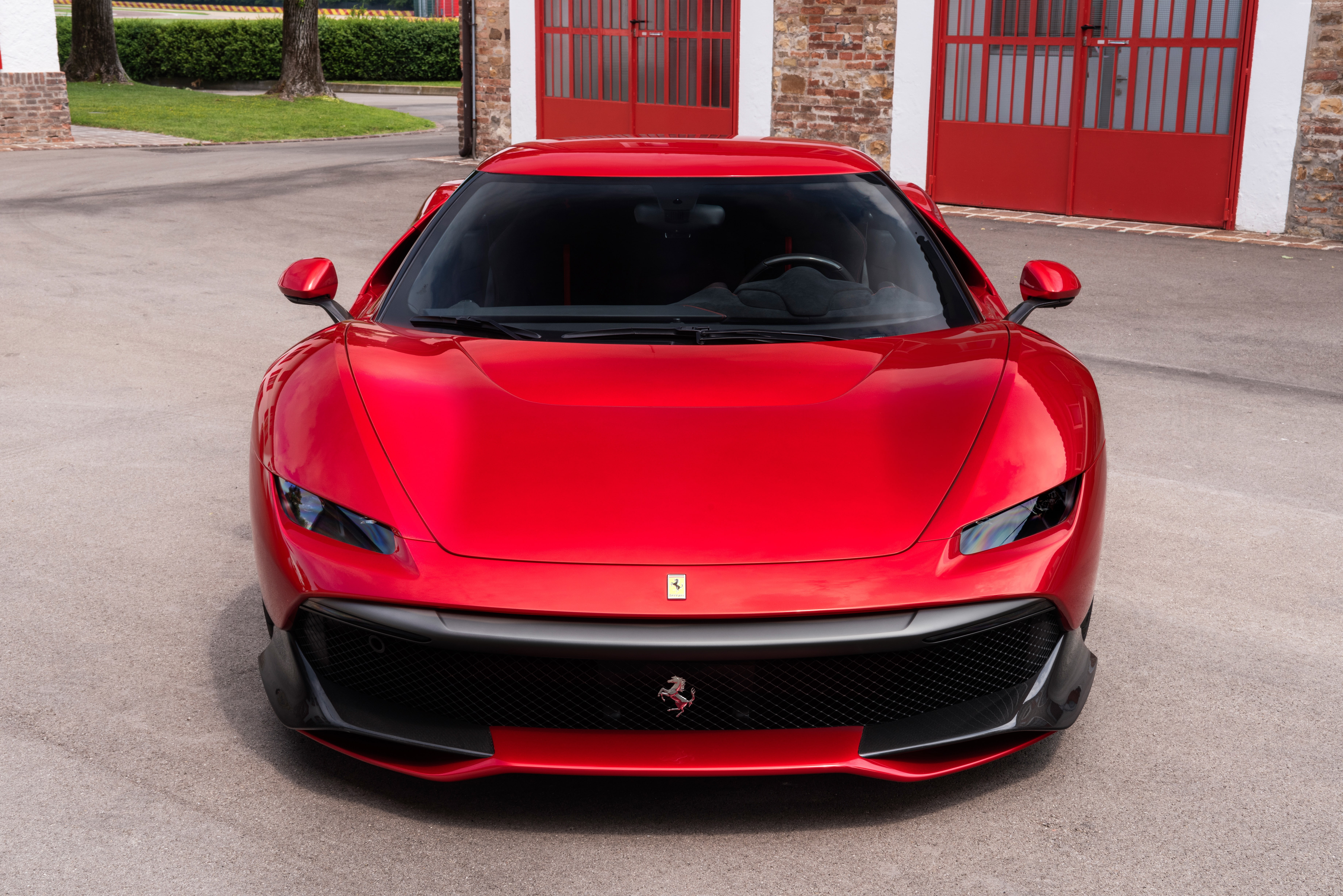 road, wealth, wheel, street, Ferrari SP38, built structure, mode of transportation, sports car, 5K, day, luxury, land vehicle, 4K, 2018 Cars, 8K, architecture, HD Wallpaper
