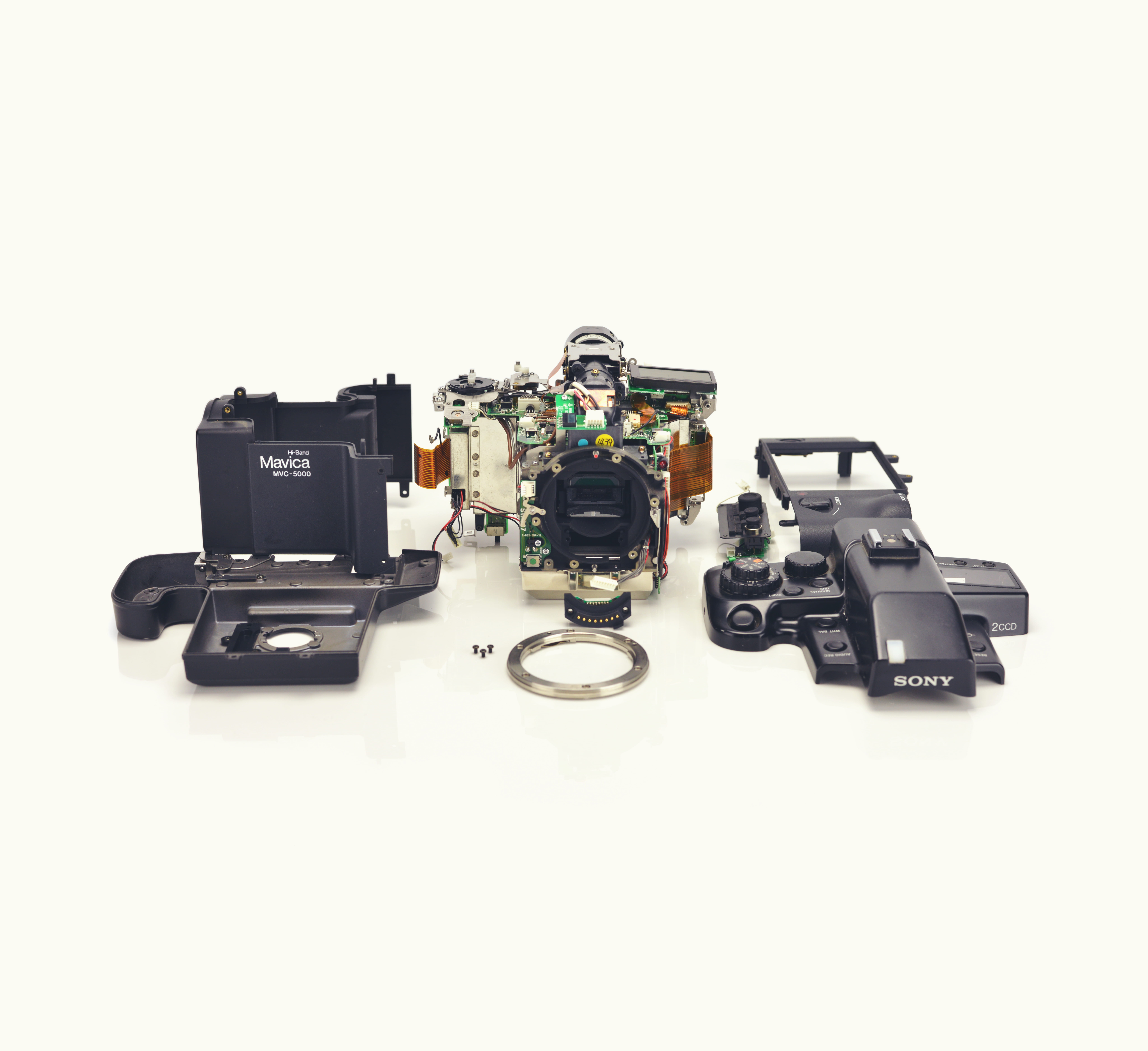 assorted, camera, black, tech, cut out, camera gear, mavica, copy space, retro styled, toy, photographic equipment, close-up, high angle view, repair, disassemble, HD Wallpaper