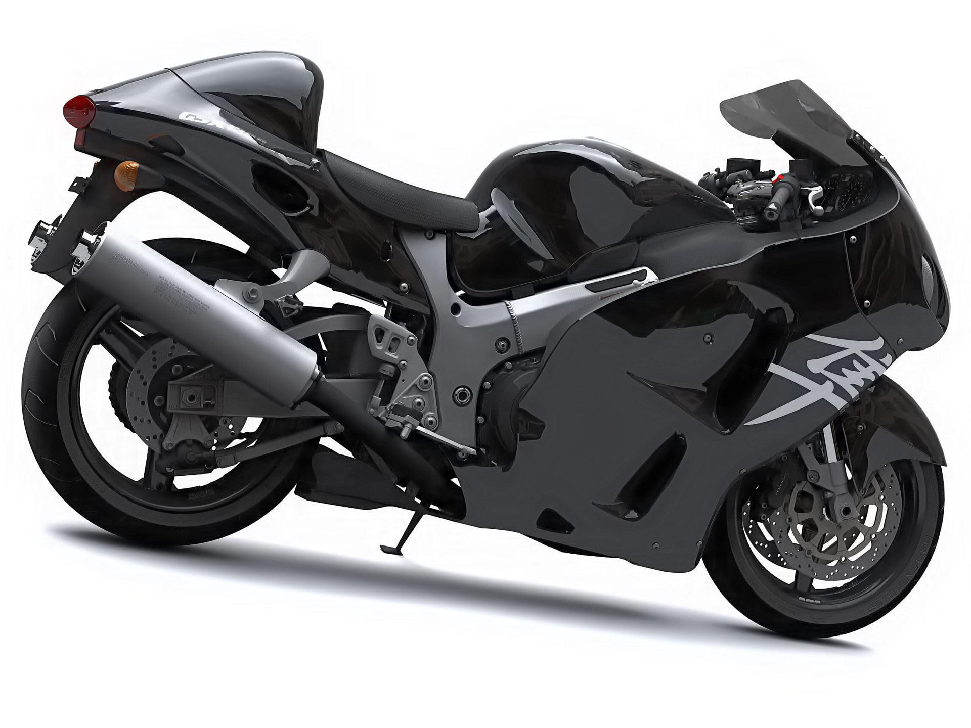 pure, black, suzuki, 1080P, hayabusa, bikes and motorcycles, HD Wallpaper
