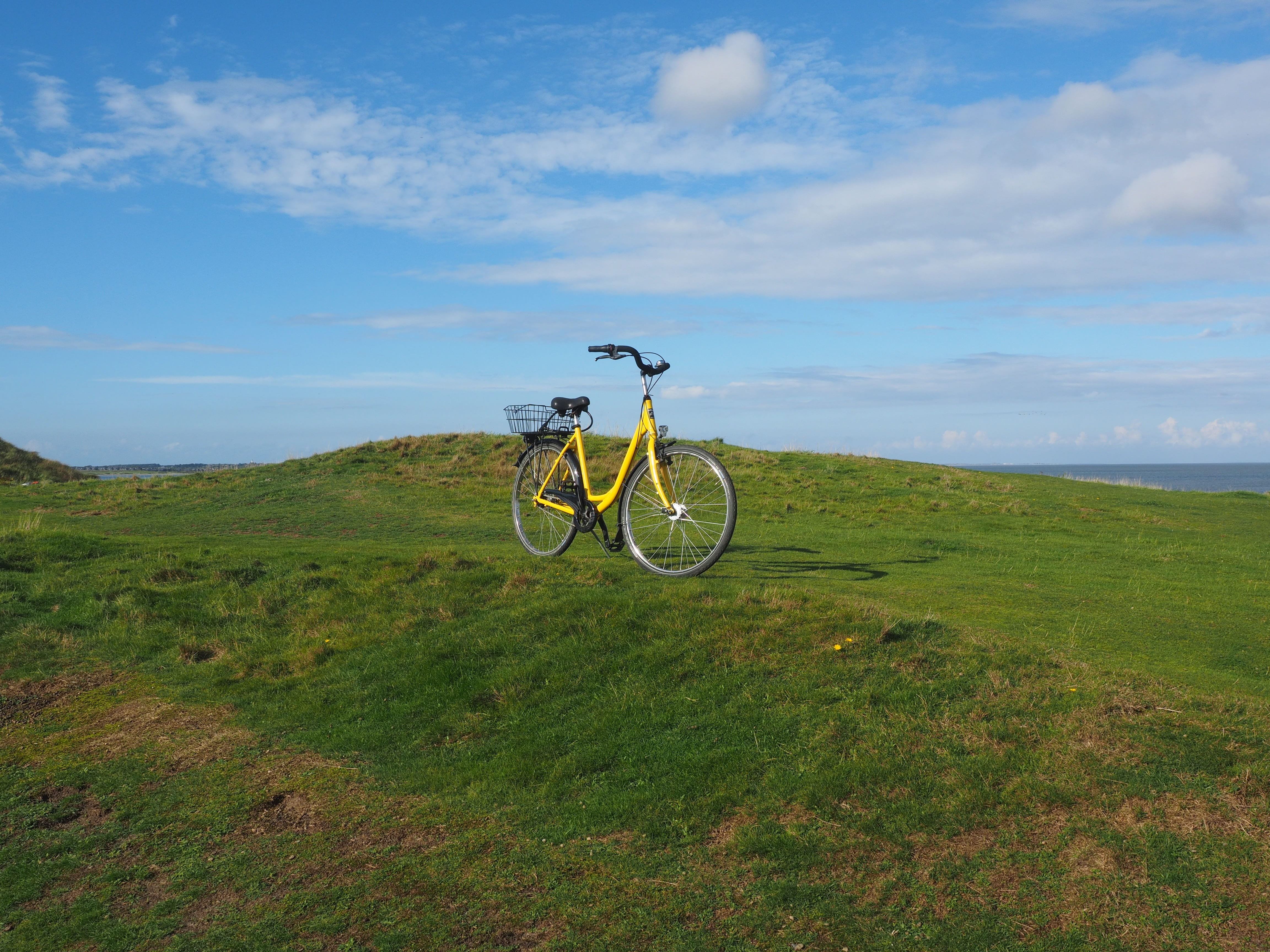 environment, sylt, outdoors, bicycle, bike ride, scenics - nature, stationary, bicycle basket, plant, postrad, post bike, leisure, beauty in nature, tranquility, HD Wallpaper