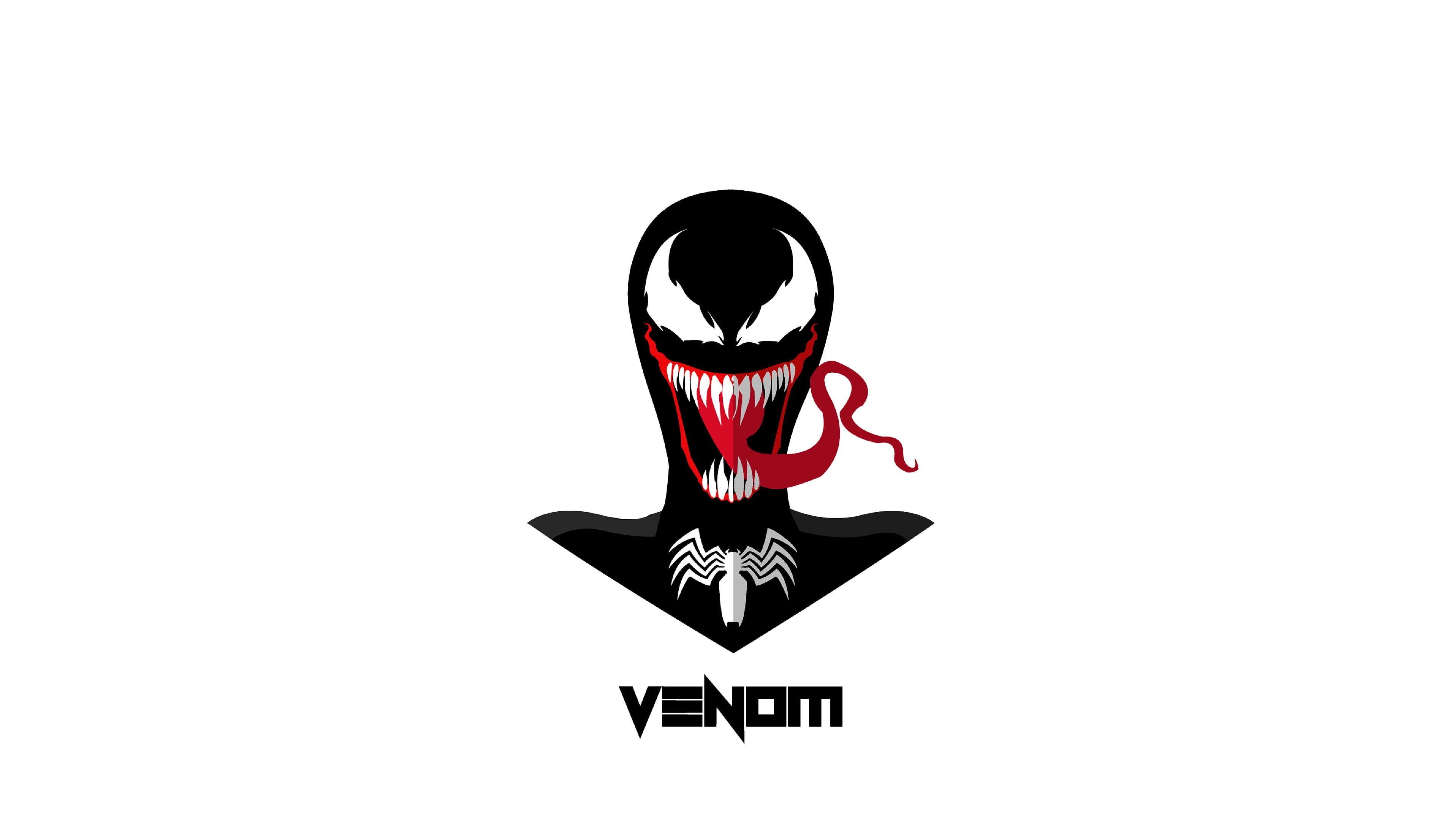 studio shot, black color, venom movie, 4K, artstation, copy space, front view, 2018 movies, indoors, headshot, venom, women, white background, 4k, fashion, HD Wallpaper
