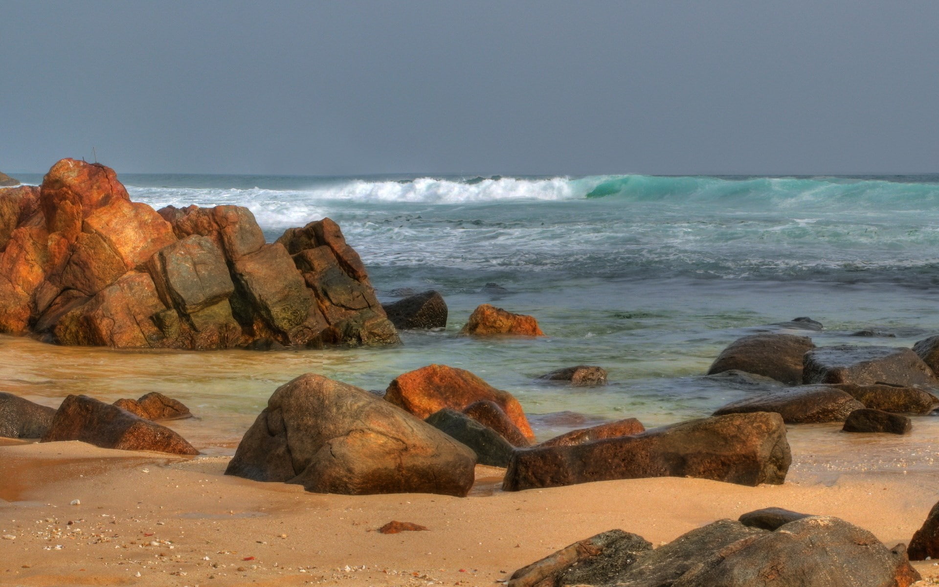 amazing nature desktop backgrounds 1920x1200, rocky coastline, solid, rock, horizon over water, rock formation, motion, scenics - nature, sky, outdoors, HD Wallpaper
