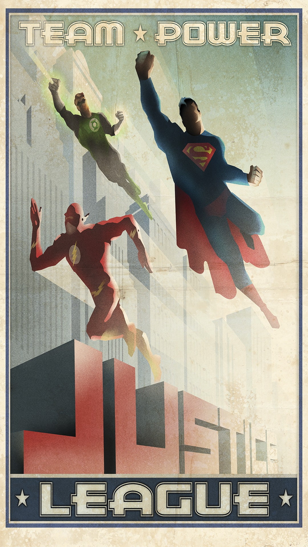 1080P, Justice League, Green Lantern, Superman, Batman logo, Flash, vintage, banner, men, Phone HD Wallpaper