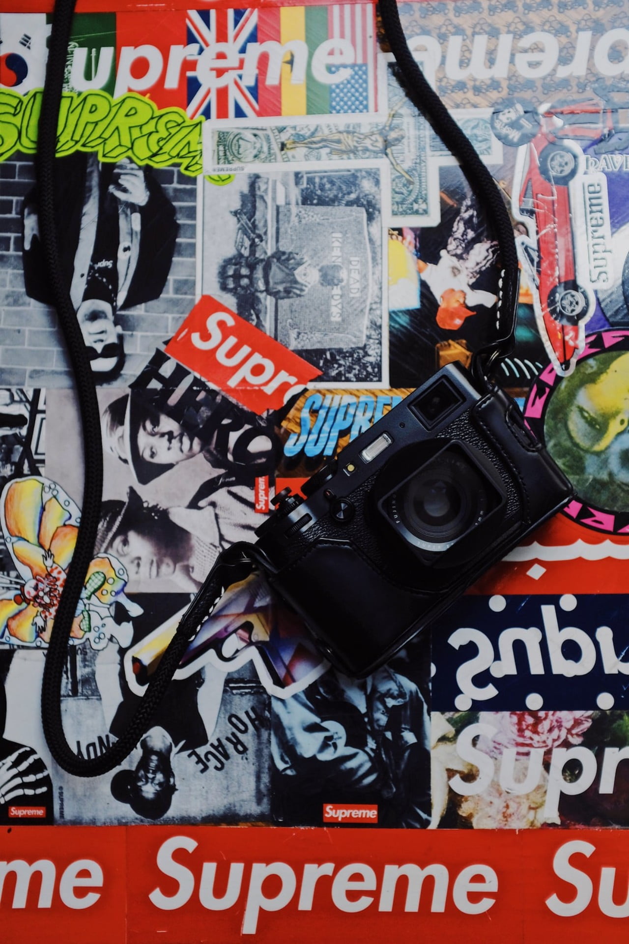 wall, stickers, camera, brands, 1080P, supreme, Phone HD Wallpaper