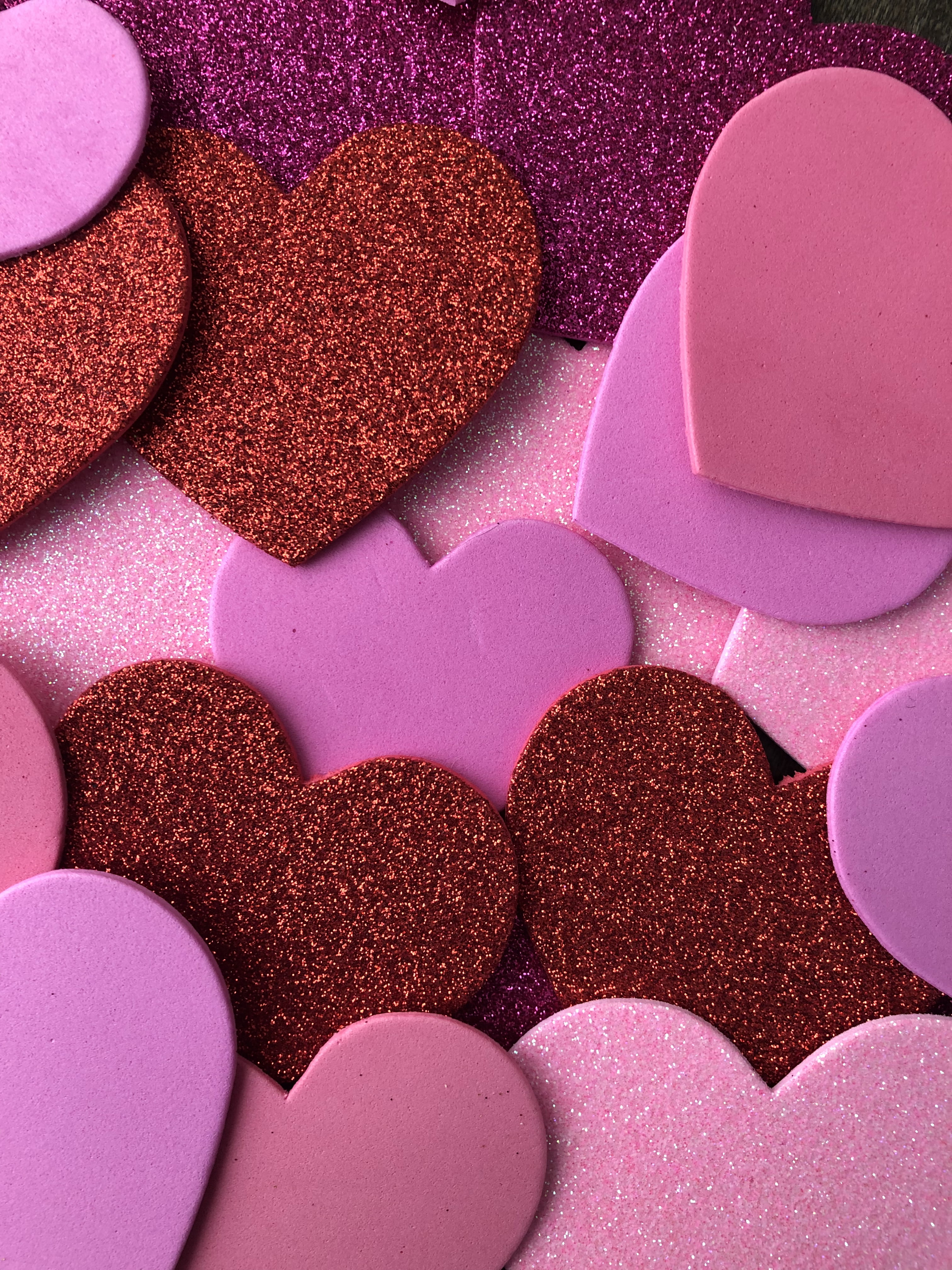 heart, glitter, emotion, temptation, candy heart, craft, dessert, hearts, baked, freshness, heart shape, background, 4K, red, indulgence, multi colored, Phone HD Wallpaper