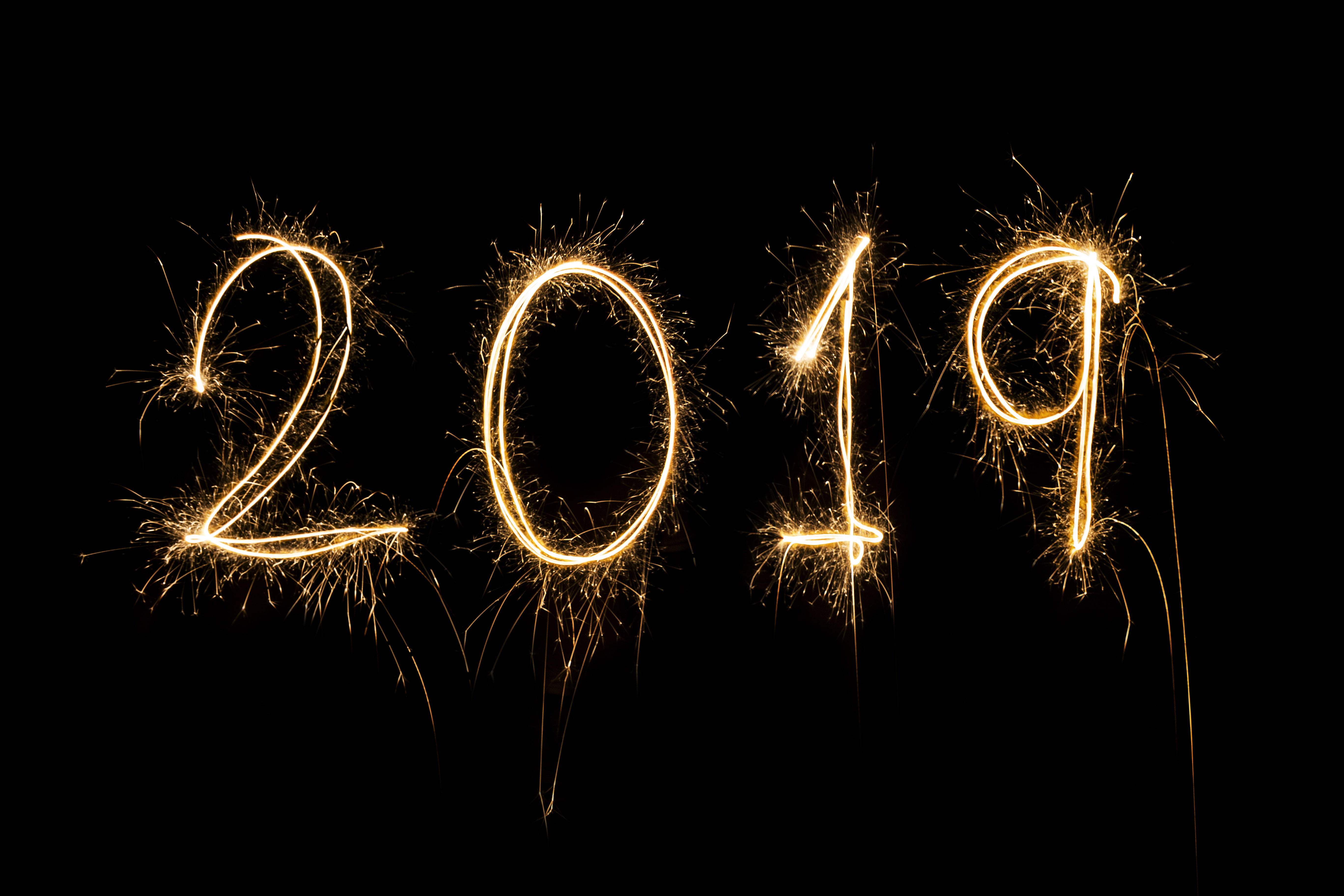 Fireworks, New Year 2019, 5K, Holiday, HD Wallpaper