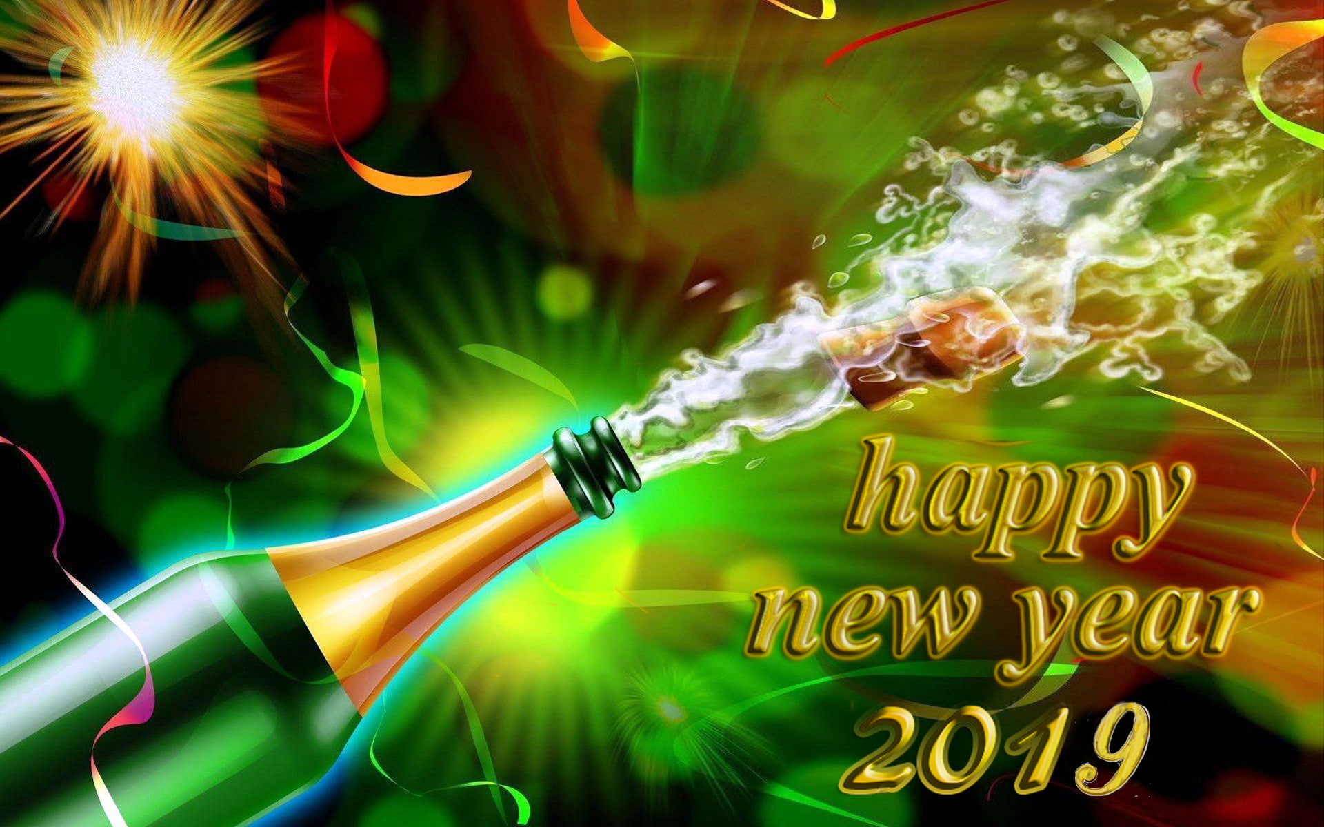 1080P, year, happy, champagne, card, christmas, new, desktop, HD Wallpaper