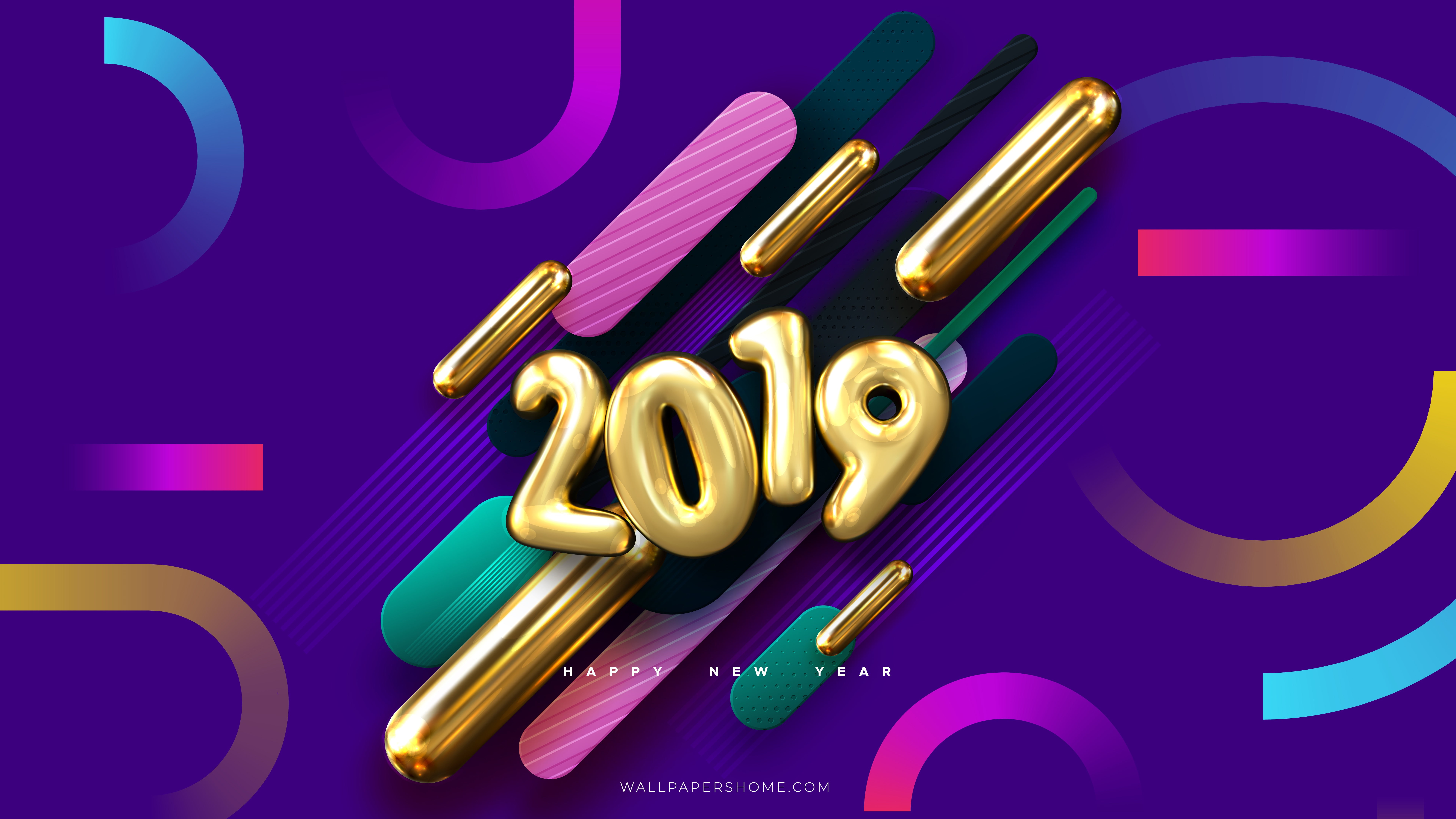 8k, New Year 2019, Christmas, poster, 8K, HD Wallpaper