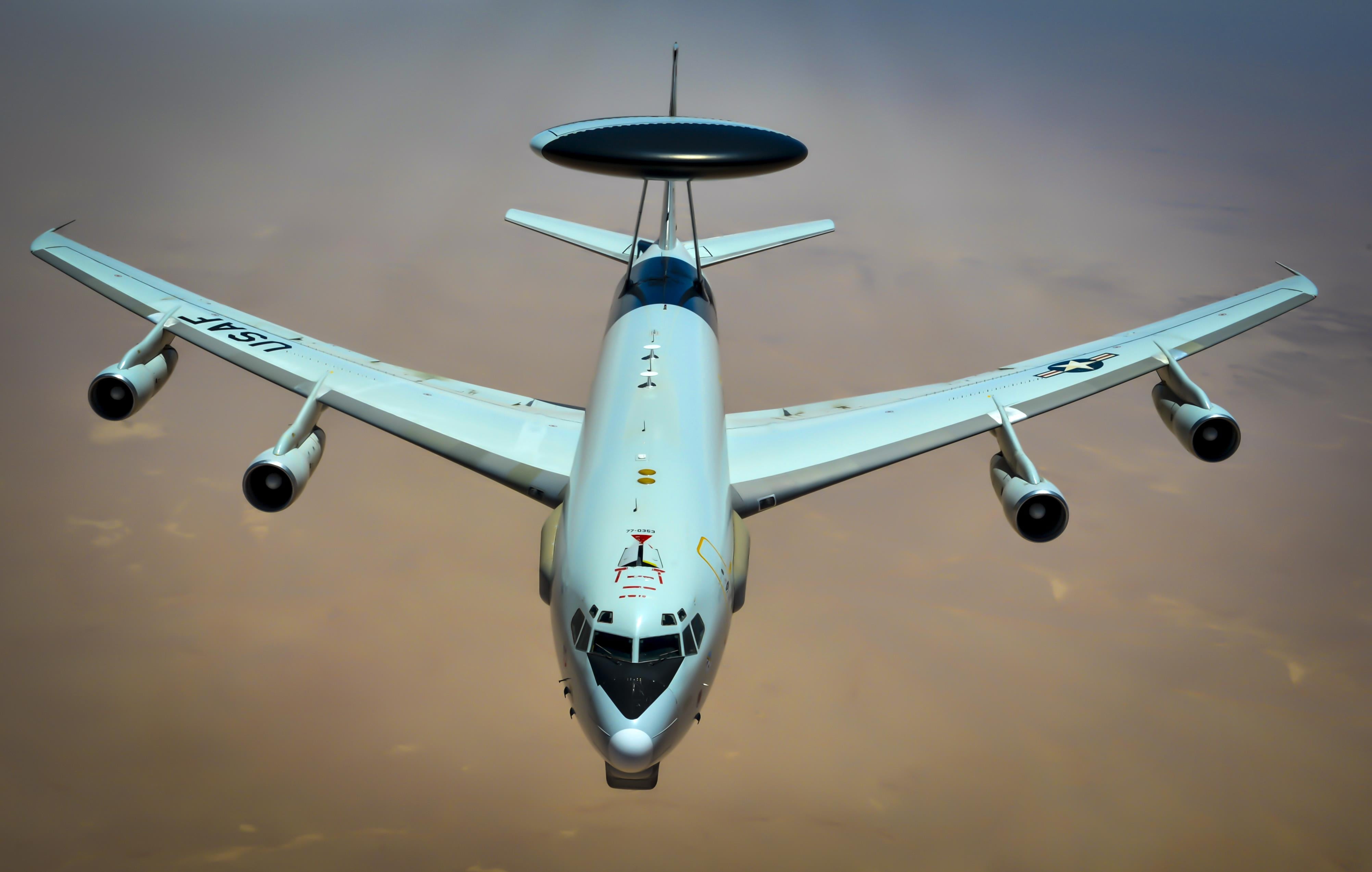 The plane, AWACS, 4K, E-3 Sentry, USAF, Refueling, HD Wallpaper