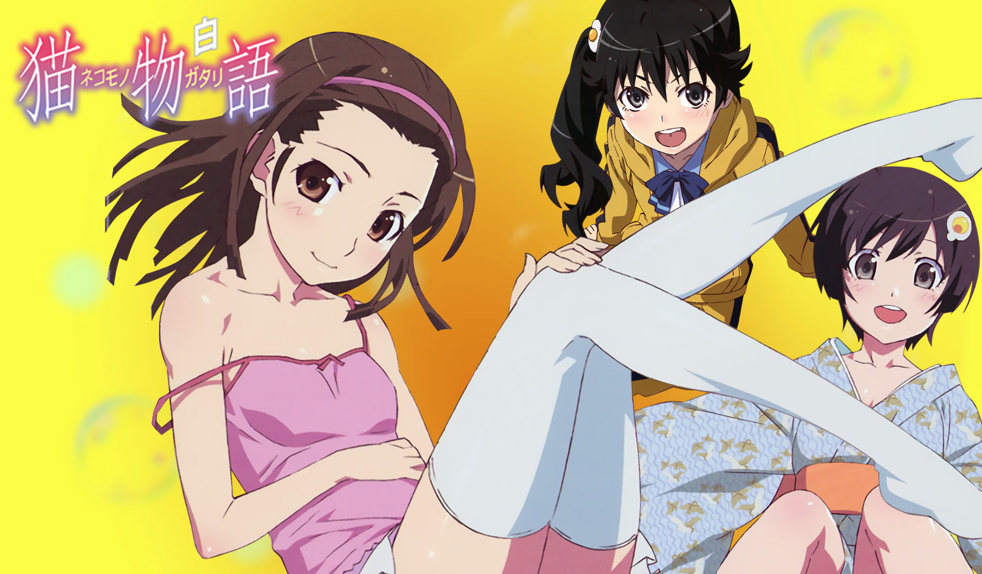 Karen Araragi, Monogatari (Series), Nadeko Sengoku, Tsukihi Araragi, 1080P, Anime, HD Wallpaper