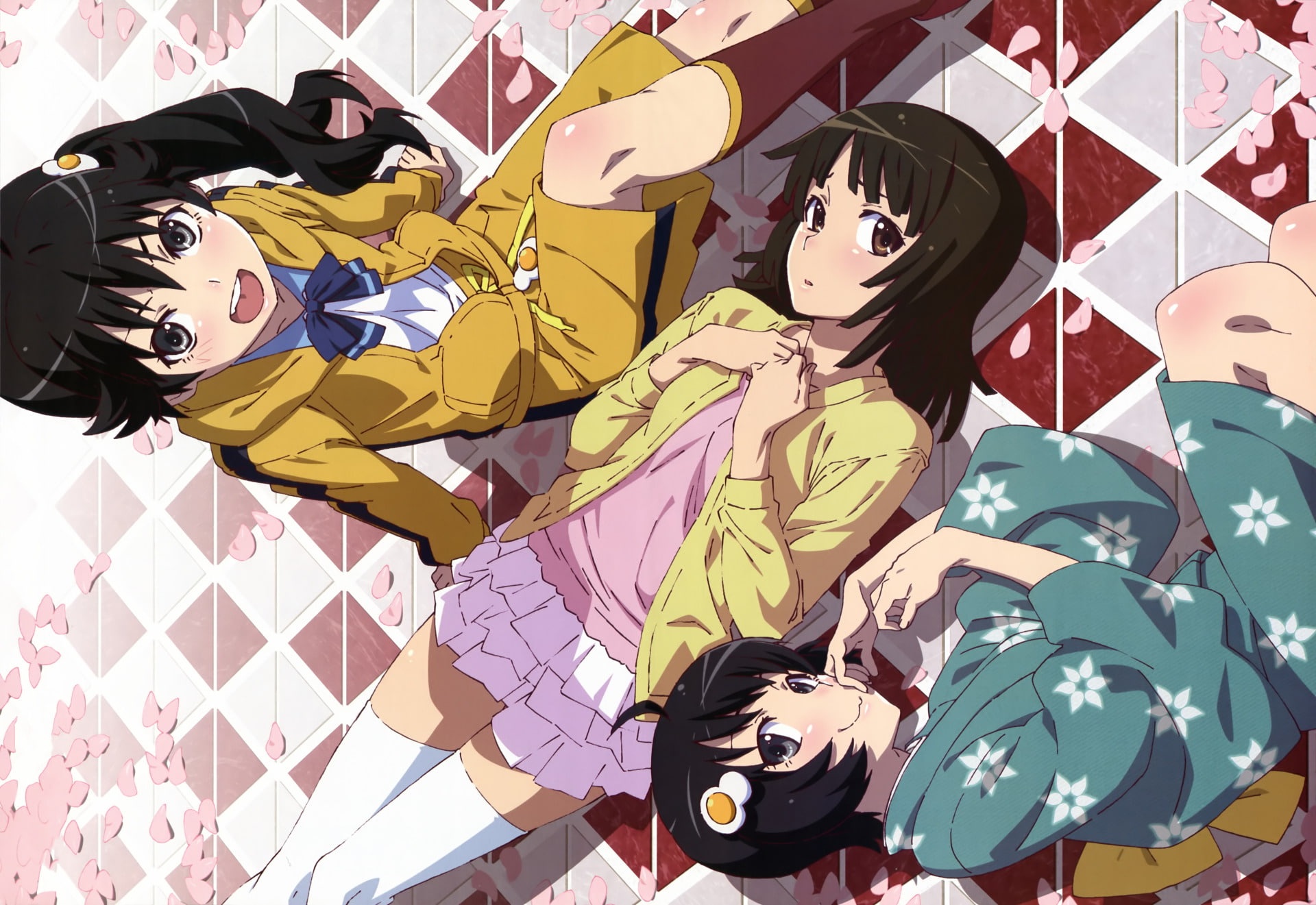 Karen Araragi, Monogatari (Series), Anime, Tsukihi Araragi, 1080P, Nadeko Sengoku, HD Wallpaper