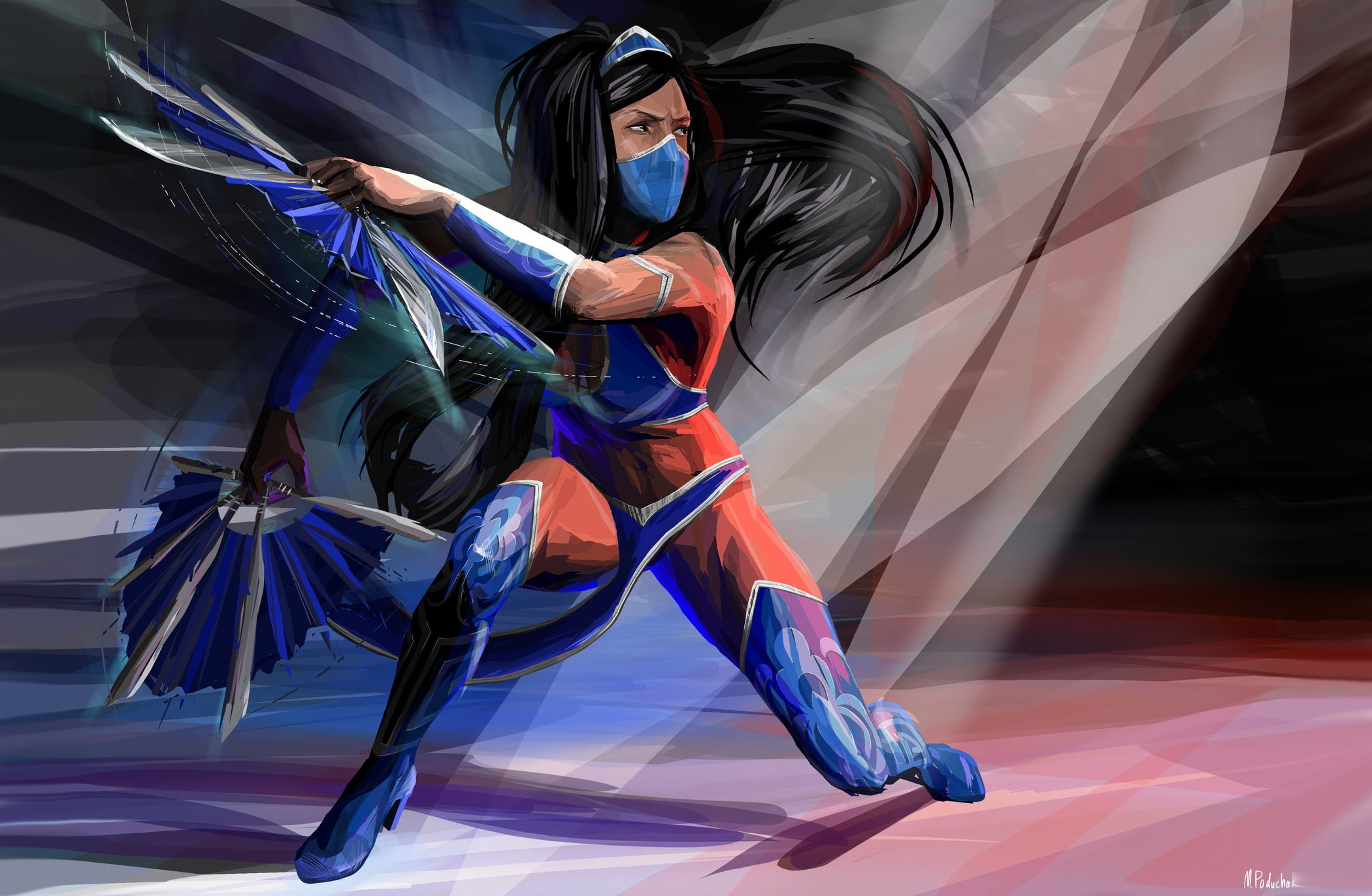 lifestyles, multi colored, young adult, adult, Masha Paduchak, leisure activity, technology, Kitana, land vehicle, Video Game Art, blue, fashion, full length, HD Wallpaper