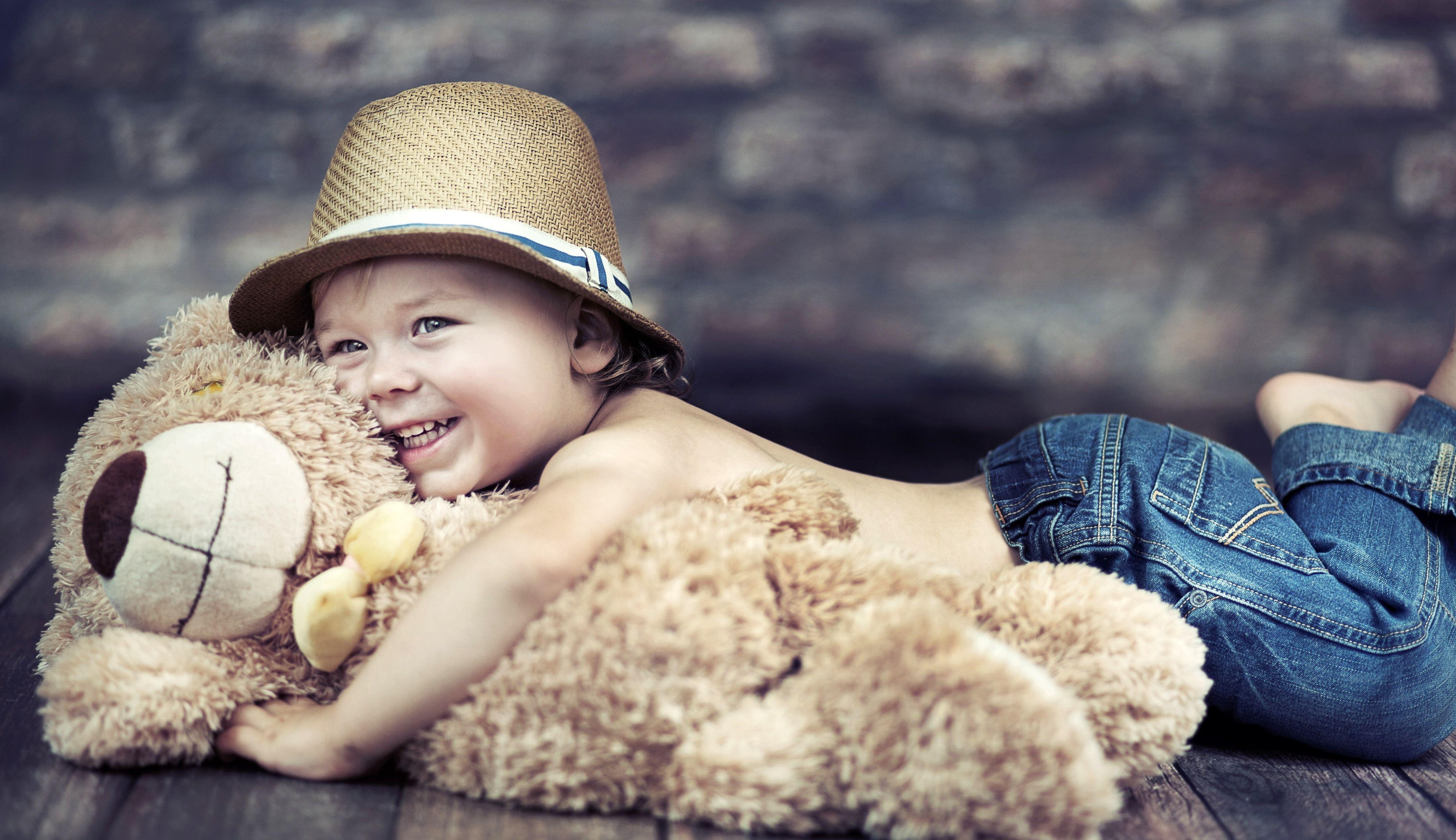 bear, teddy-bear, baby, 4K, teddy, photo, HD Wallpaper