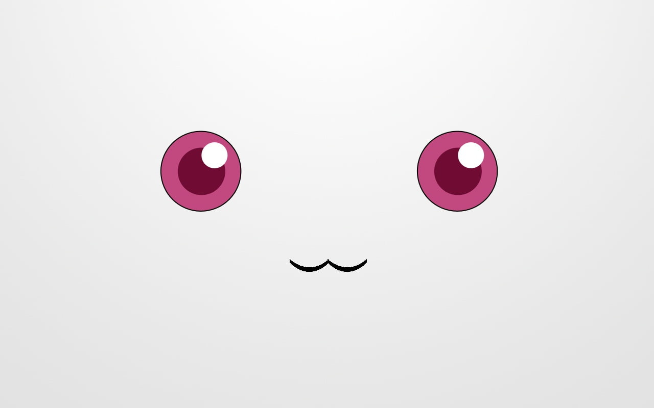 Mahou Shoujo Madoka Magica, anthropomorphic face, eyed, two objects, no people, emotion, art, love, studio shot, 720P, positive emotion, simplicity, minimalism, HD Wallpaper