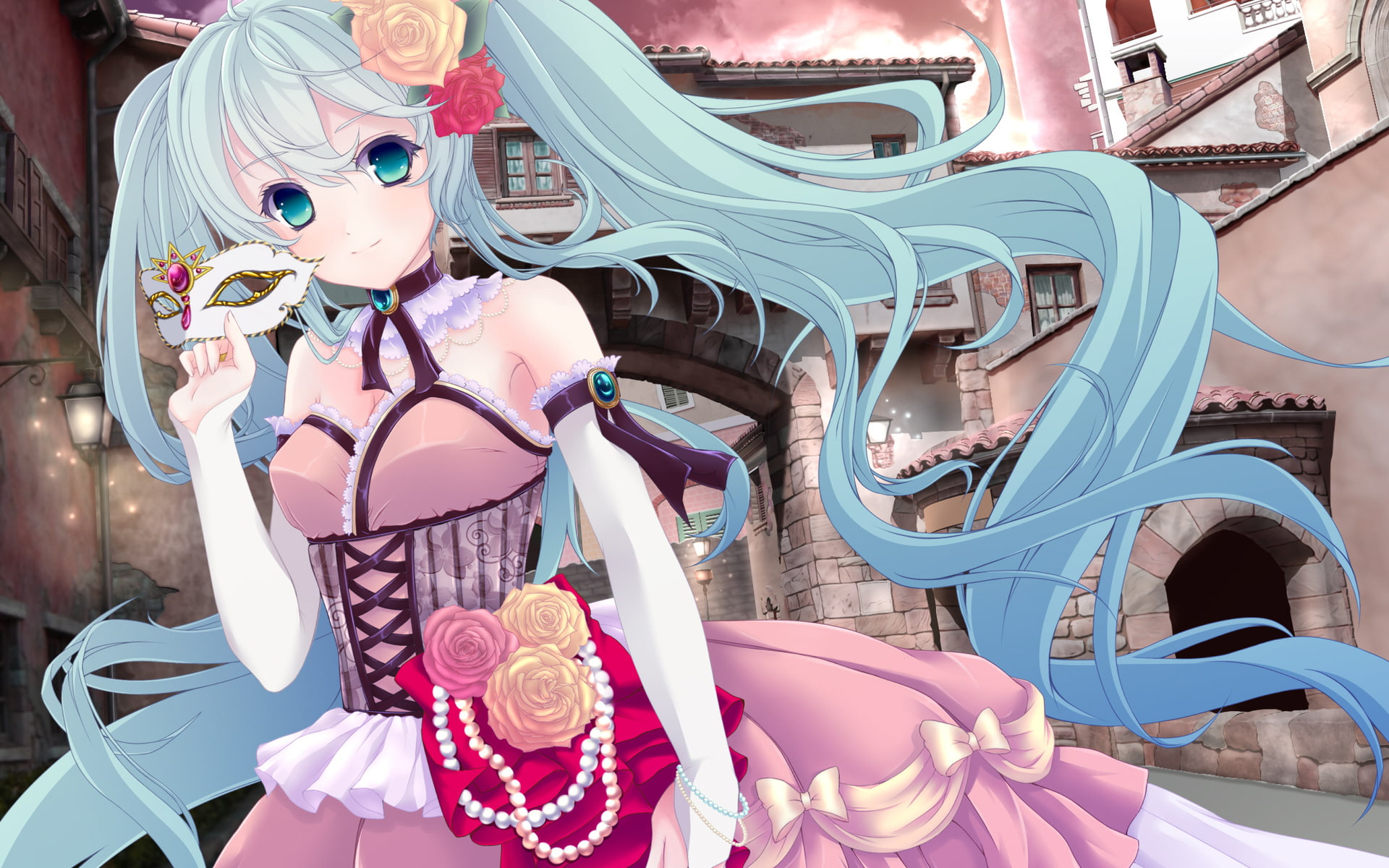eyes, big, 1080P, anime, blue, girl, HD Wallpaper