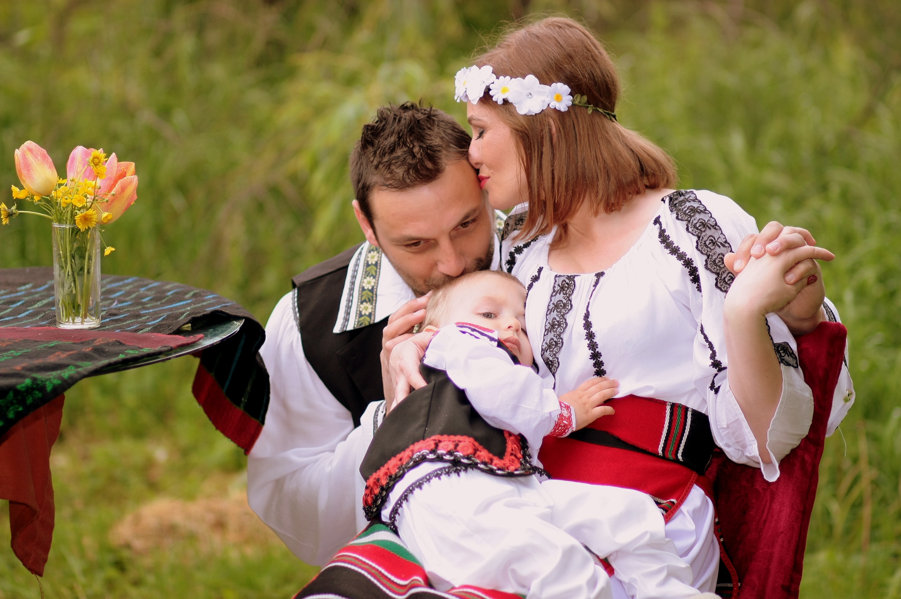son, carrying, kissing, bonding, adult, 2K, childhood, happiness, mom, men, parent, family, flowering plant, females, traditional costume, outdoors, daughter, HD Wallpaper