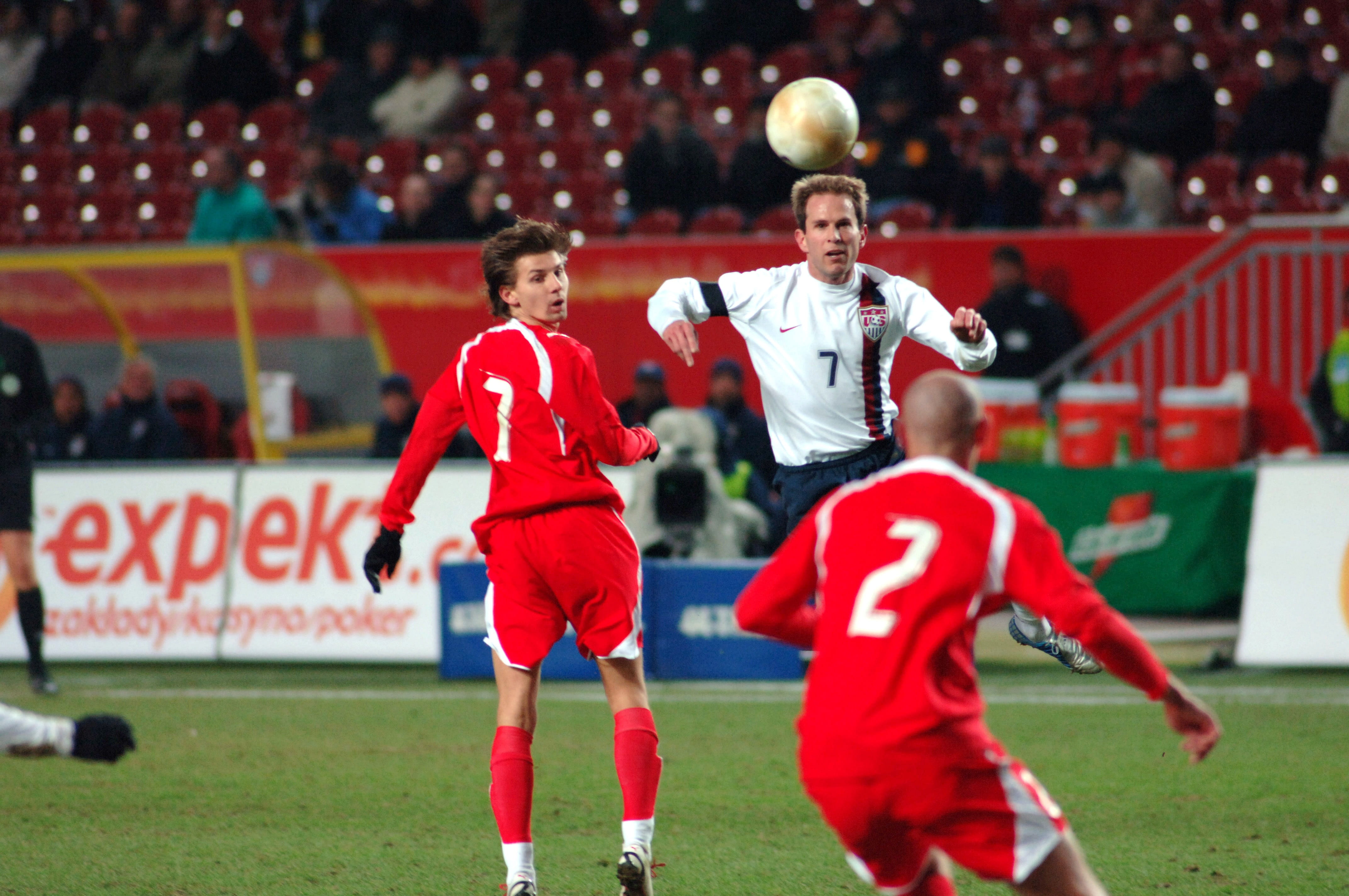 match, Men, field, stadium, red, Soccer, motion, players, activity, ball, people, Game, net, focus on foreground, full length, athletes, Males, running, HD Wallpaper