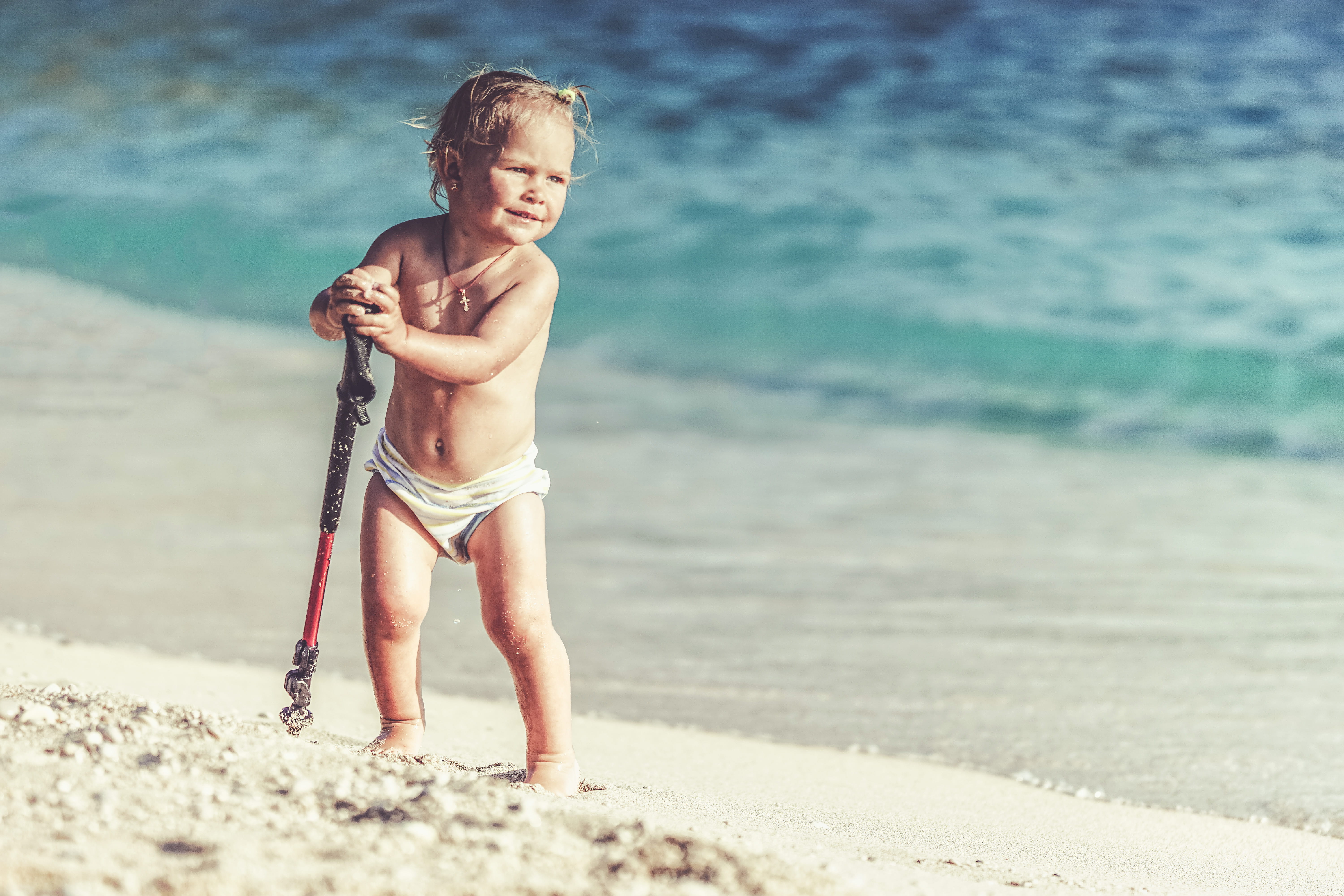 outdoors, 5K, shirtless, beach, real people, full length, nature, water, holiday, blonde, child, day, boy, land, sea, males, sand, handsome, one person, HD Wallpaper