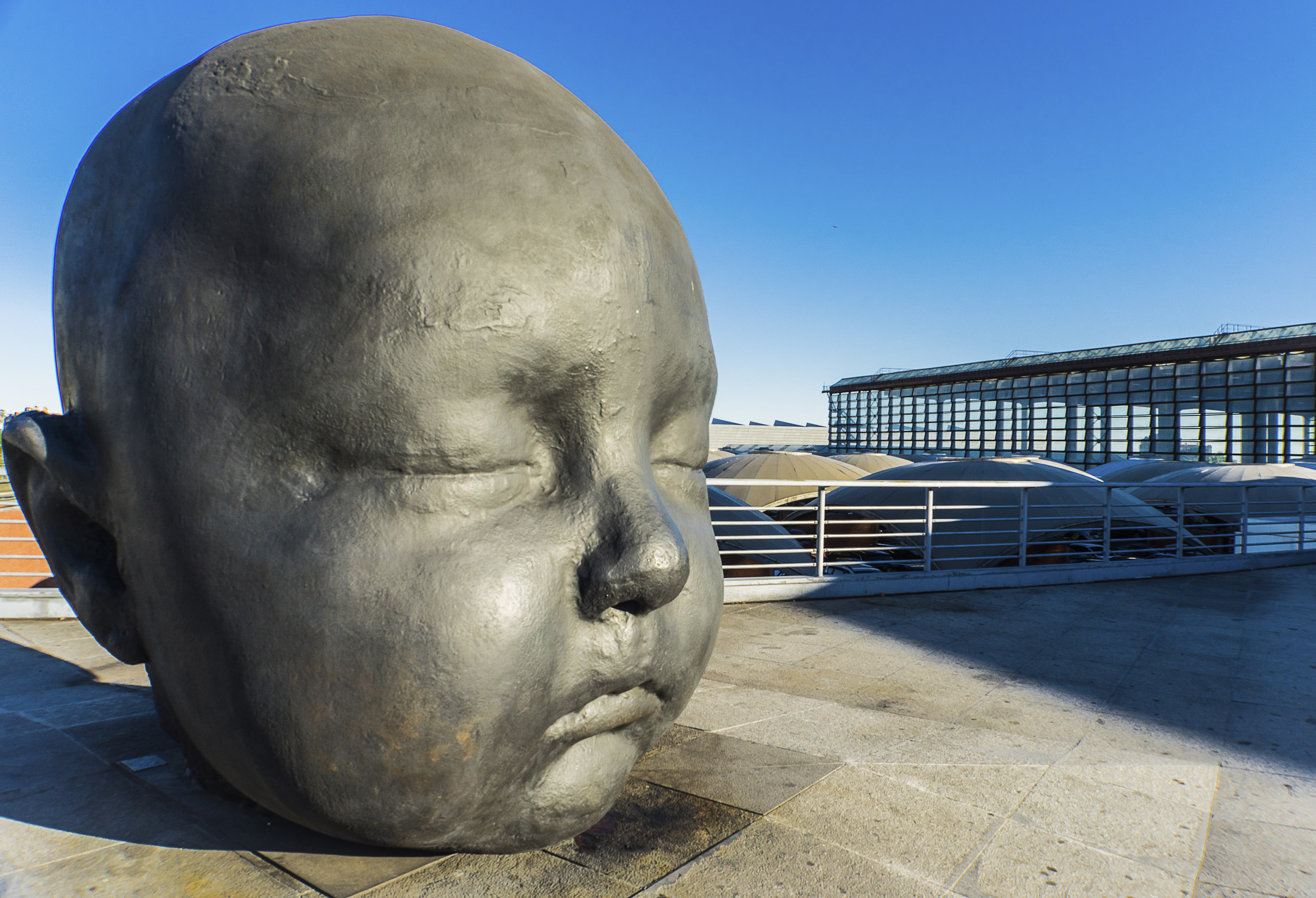 s, sculpture, relax, close-up, madrid, night, baby, child, bronze, built structure, monument, day, clear sky, 5K, blue, daytime, handrails, asleep, lactation, HD Wallpaper