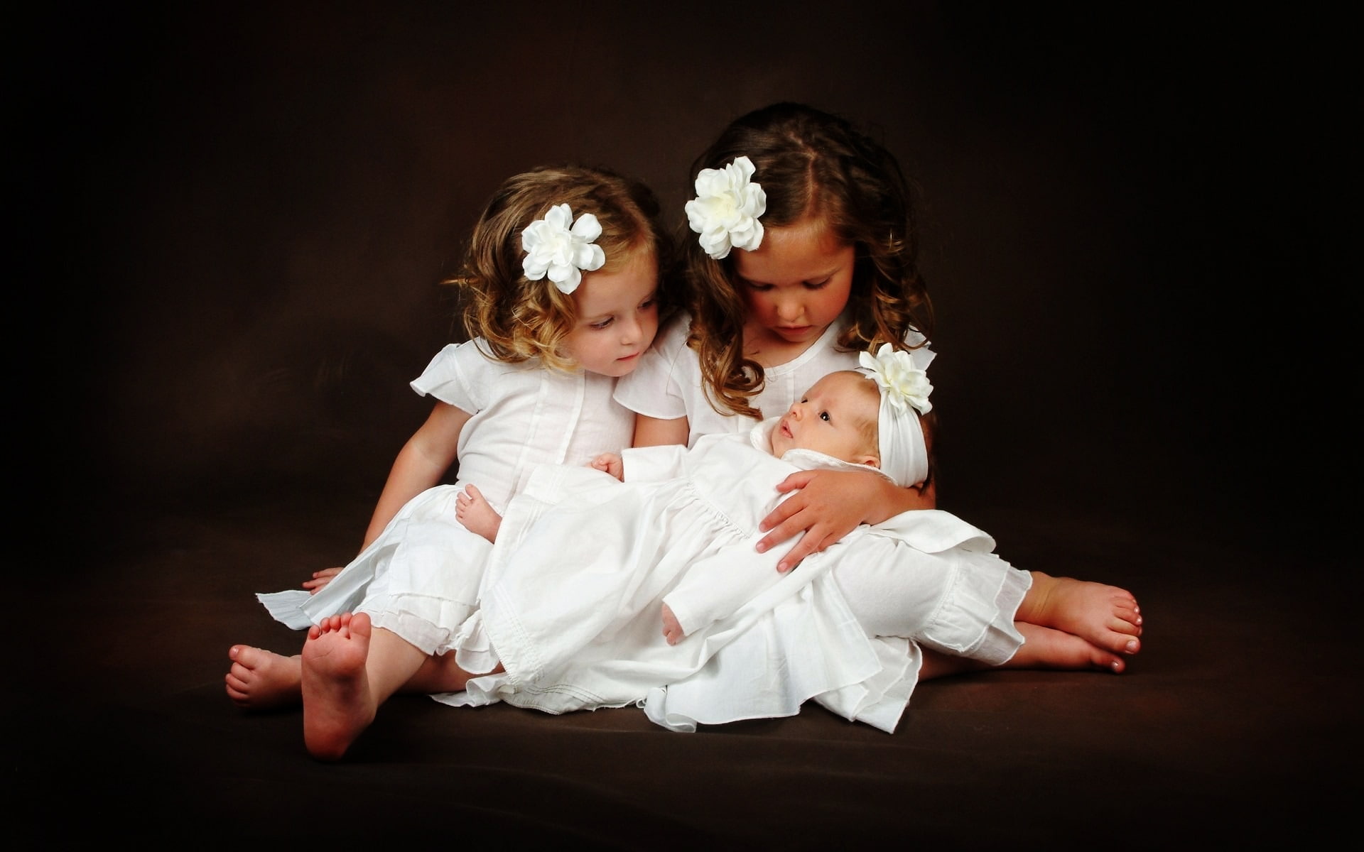 children, white, girls, 1080P, baby, little, HD Wallpaper