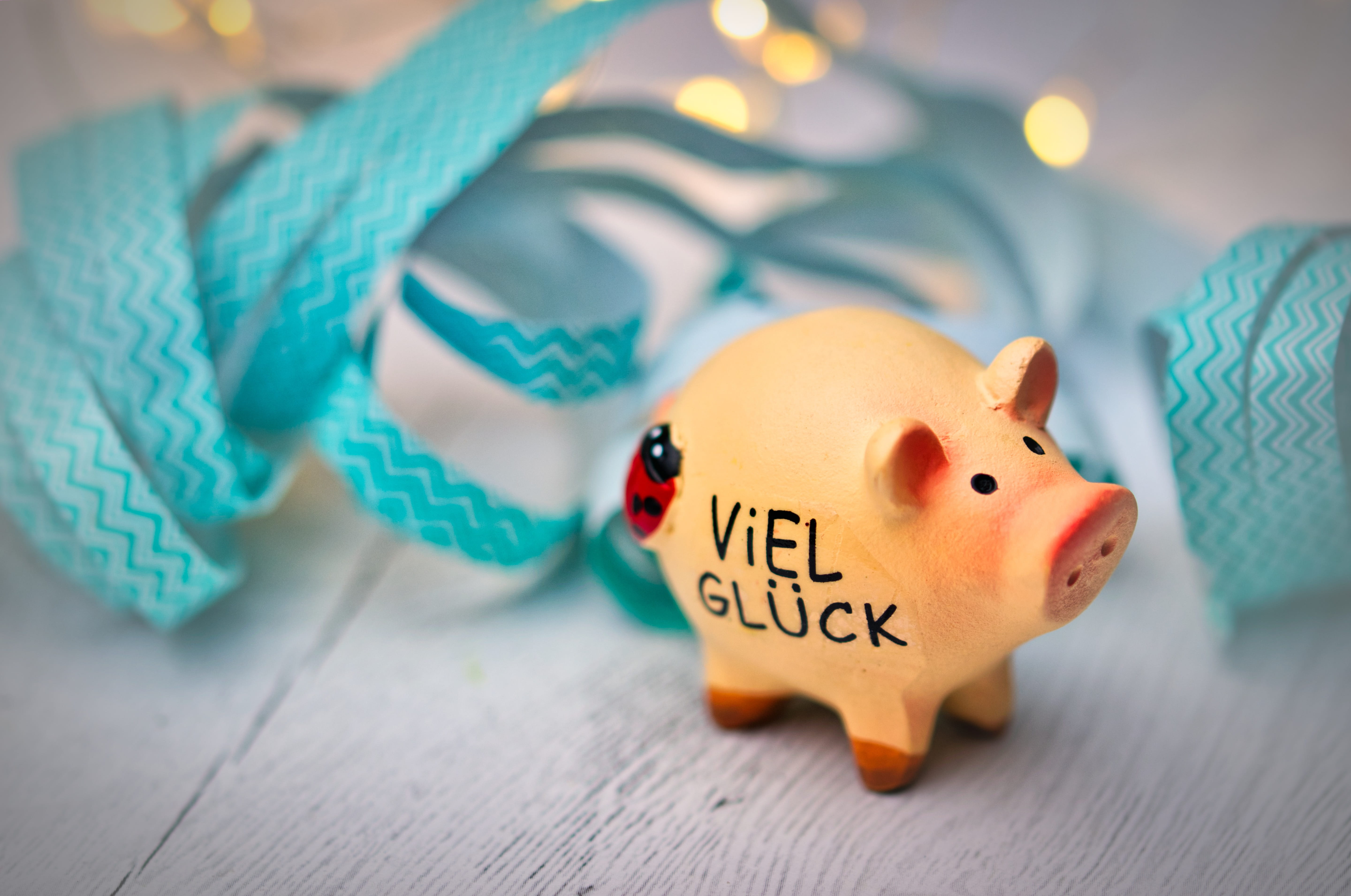 lucky pig, luck, text, communication, new years card, representation, table, piglet, blue, animal representation, birthday card, close-up, piggy bank, new years greetings, HD Wallpaper